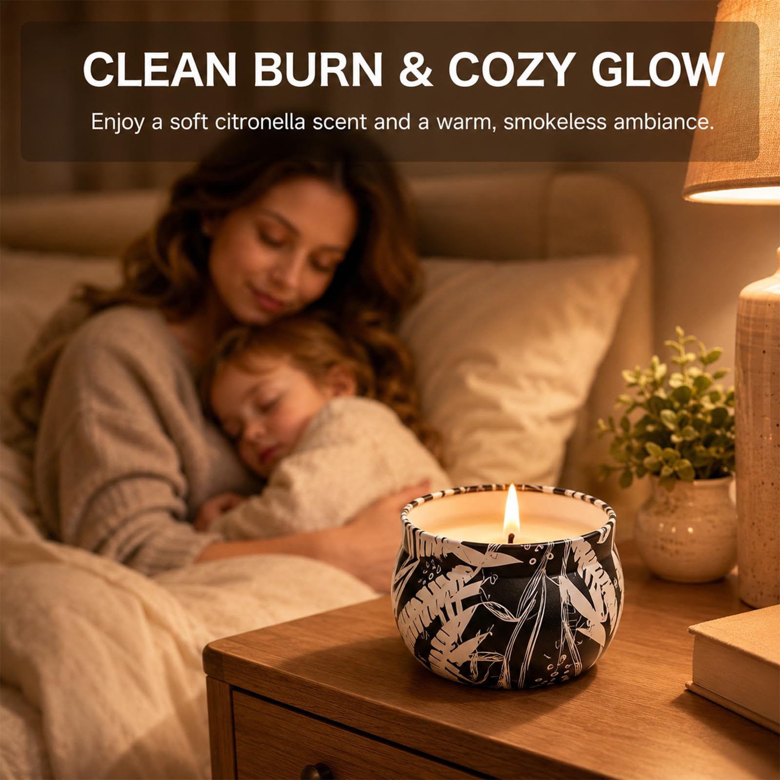 Confezione da 12 candele alla citronella per esterni, candele profumate in cera di soia naturale, 300 ore, di lunga durata, per cortile, giardino, patio e campeggio