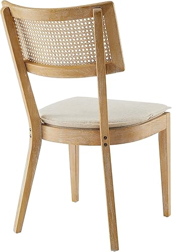 Miniatura 6 de Modway EEI-6080-GRY-BEI Caledonia - Juego de 2 sillas de comedor tapizadas de madera, color gris y beige