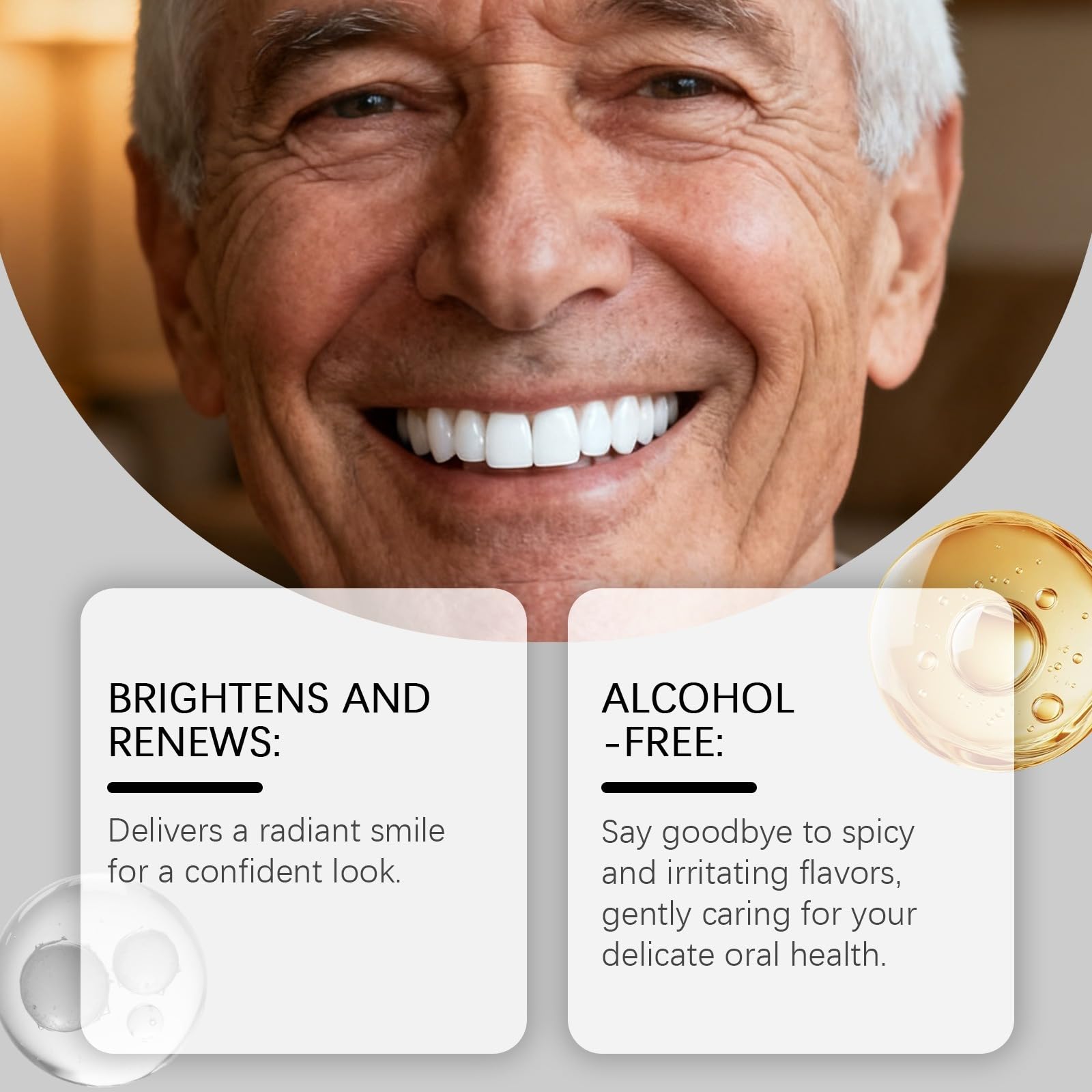 Whitening Mouthwash Collutorio per rimuovere la placca per l'alito fresco Mild, Alcohol-Free Mint Gunk Removing Mouthwash for Fresh Breath, Mouthwashes to Promote Whiter Teeth