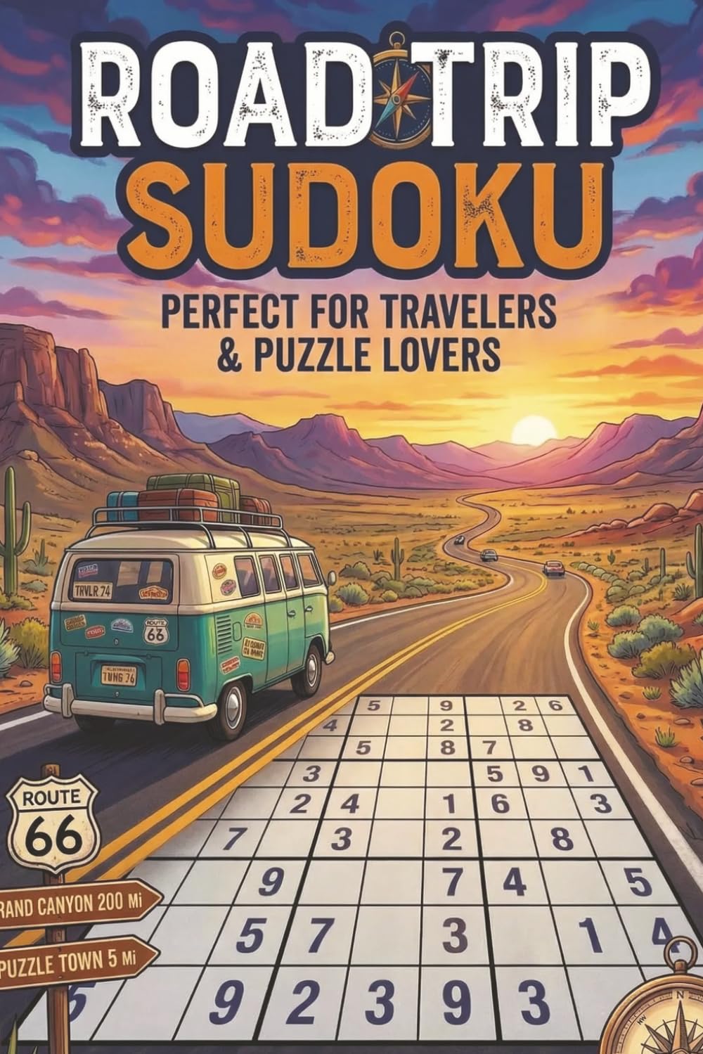 Road Trip Sudoku: Sudoku Puzzles for Road Trip Travel | Mental Workout Builds Focus, Logic, and Problem-Solving Skills While You Travel | 6x9 inches, 110 pages | 50+ Puzzles | Solutions Included