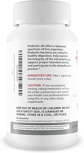 Miniatura 3 de Best Ultimate Probiotic Gut Health – Nuestro mejor probiótico intestinal y reflujo – 40 mil millones de probióticos y prebióticos CFU – Apoya la