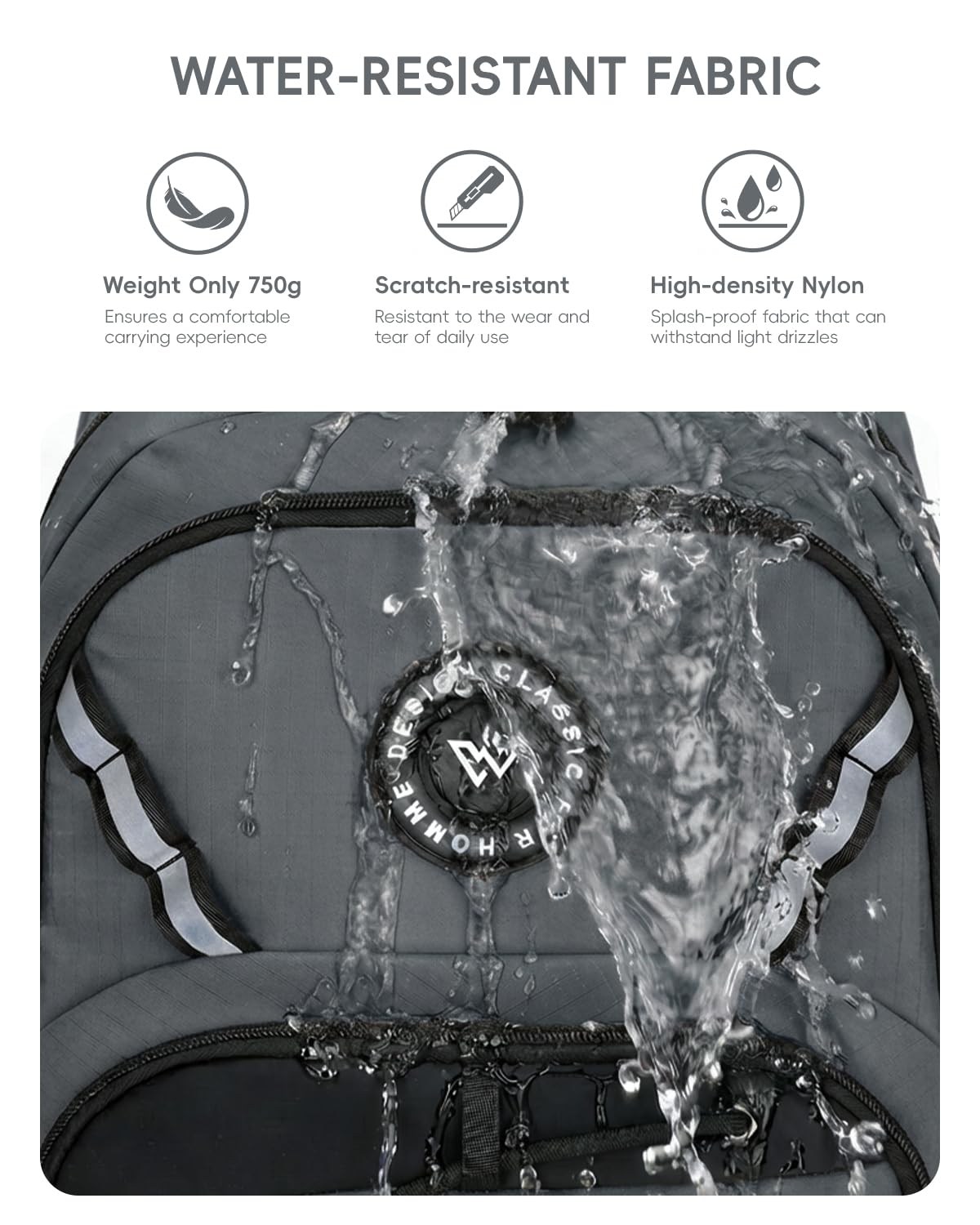Amythe Mochila Instituto para Adolescentes, Mochilas Escolares para Juveniles 10 a 18 Años con Varios Compartimentos, Mochilas Grande Impermeable para Viagem & Escola, Gris