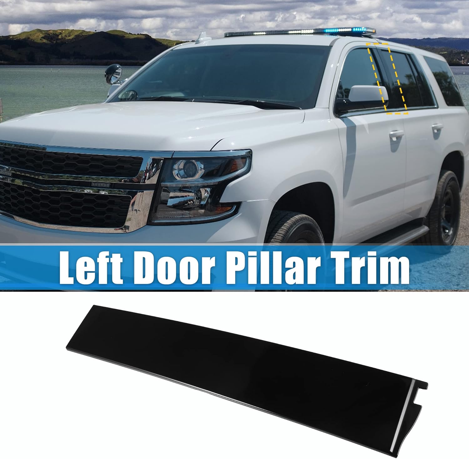 B Pillar Trim NEW For 2015-20 Chevrolet Tahoe GMC Yukon 6PC Gloss Black Door Pillar Trim Posts Gmc Exterior Door Molding - Foto 6
