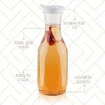 Clear Plastic Water Pitchers Carafes with Flip top White Lids 50 OZ Heavy Duty Beverage Pitcher Jug for Juice or iced Coffee Great for Mimosa bar Restuarants ot Schools Pack of 2
