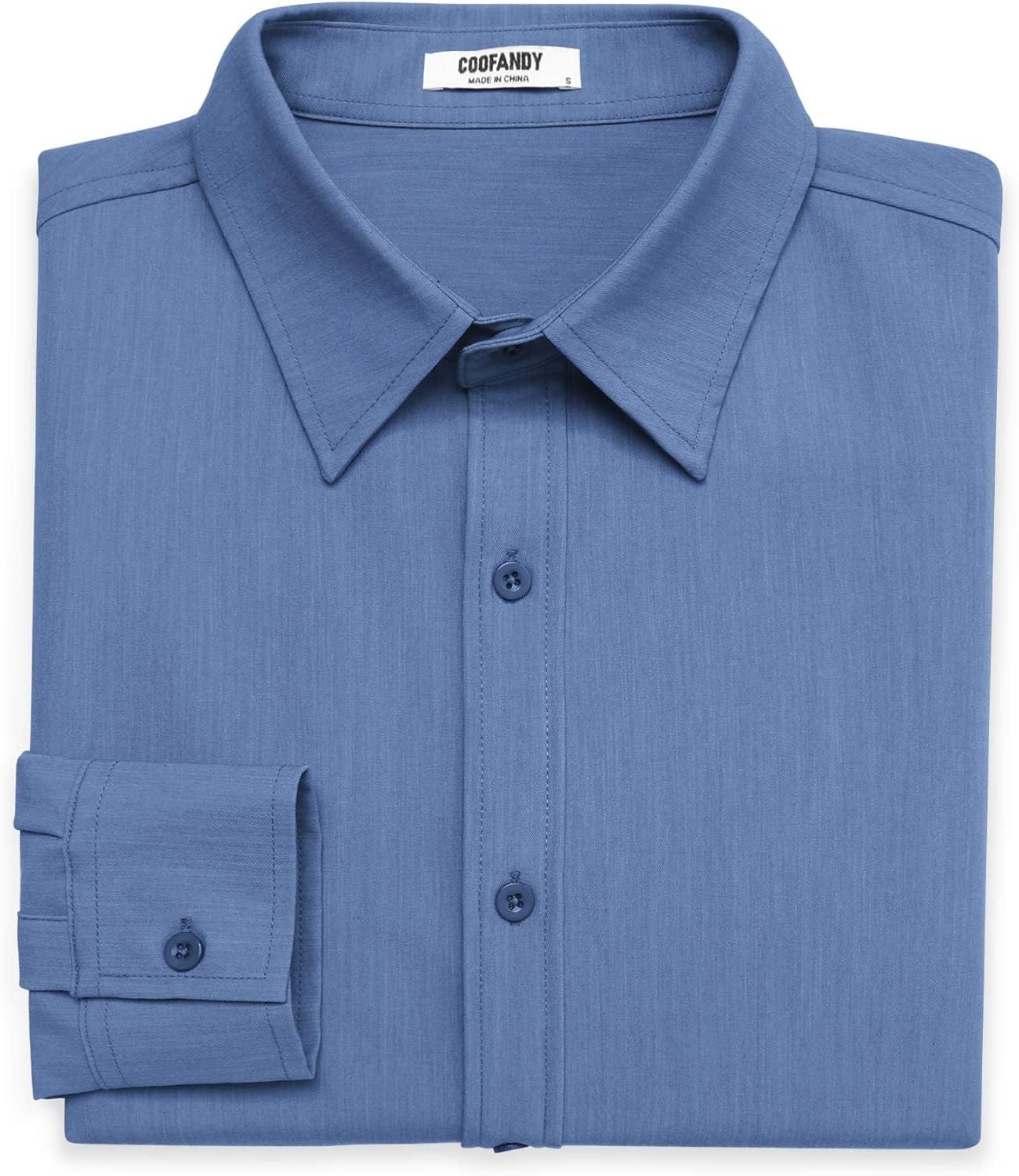 COOFANDY Men's Casual Button Down Long Sleeve Untucked Denim Dress Shirt - Image 7