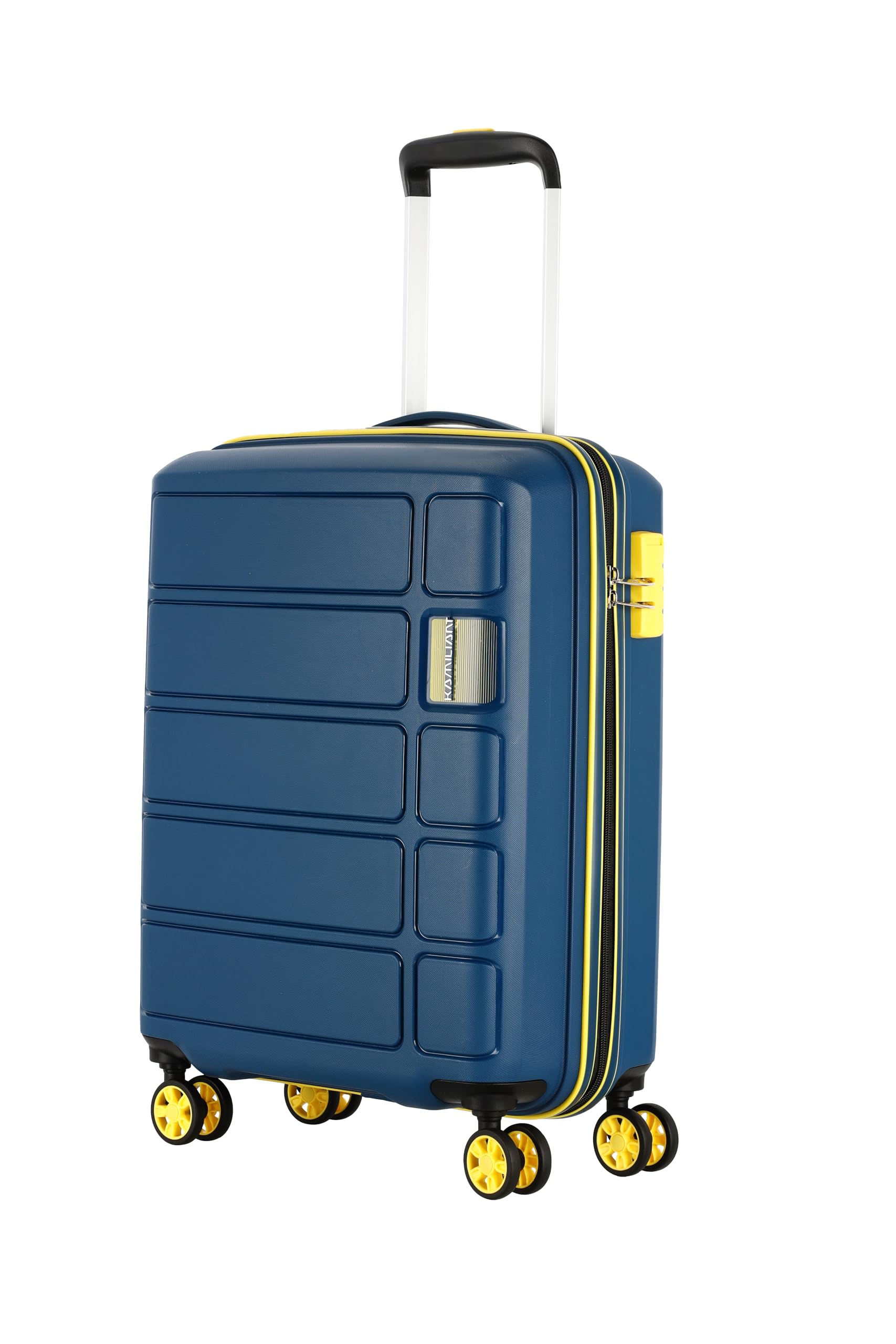 American Tourister Cabin Harrier Zing 56 Cms Small (Pp) Hard Sided 8 Wheels Spinner Luggage/Suitcase/Trolley Bag (Navy) (Double Wheel), Blue