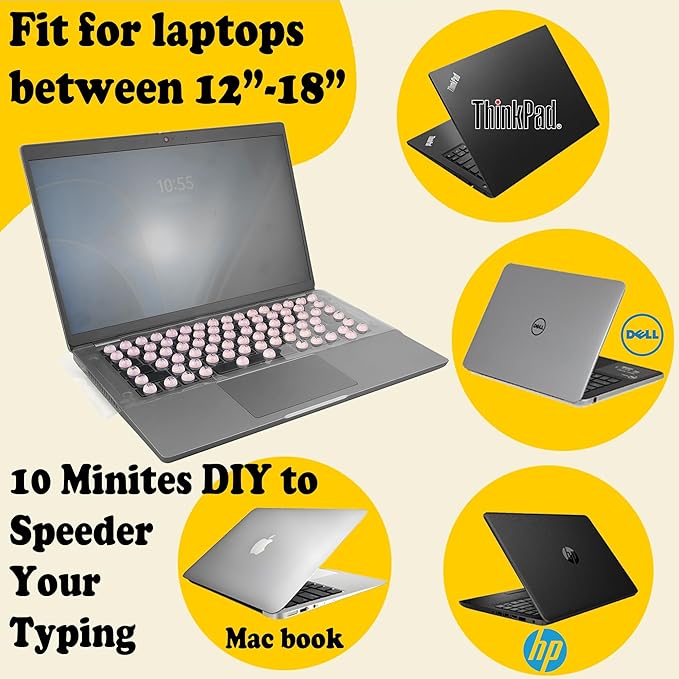 Funda de teclado para laptop con uñas largas, silicona, rosa miniatura 3