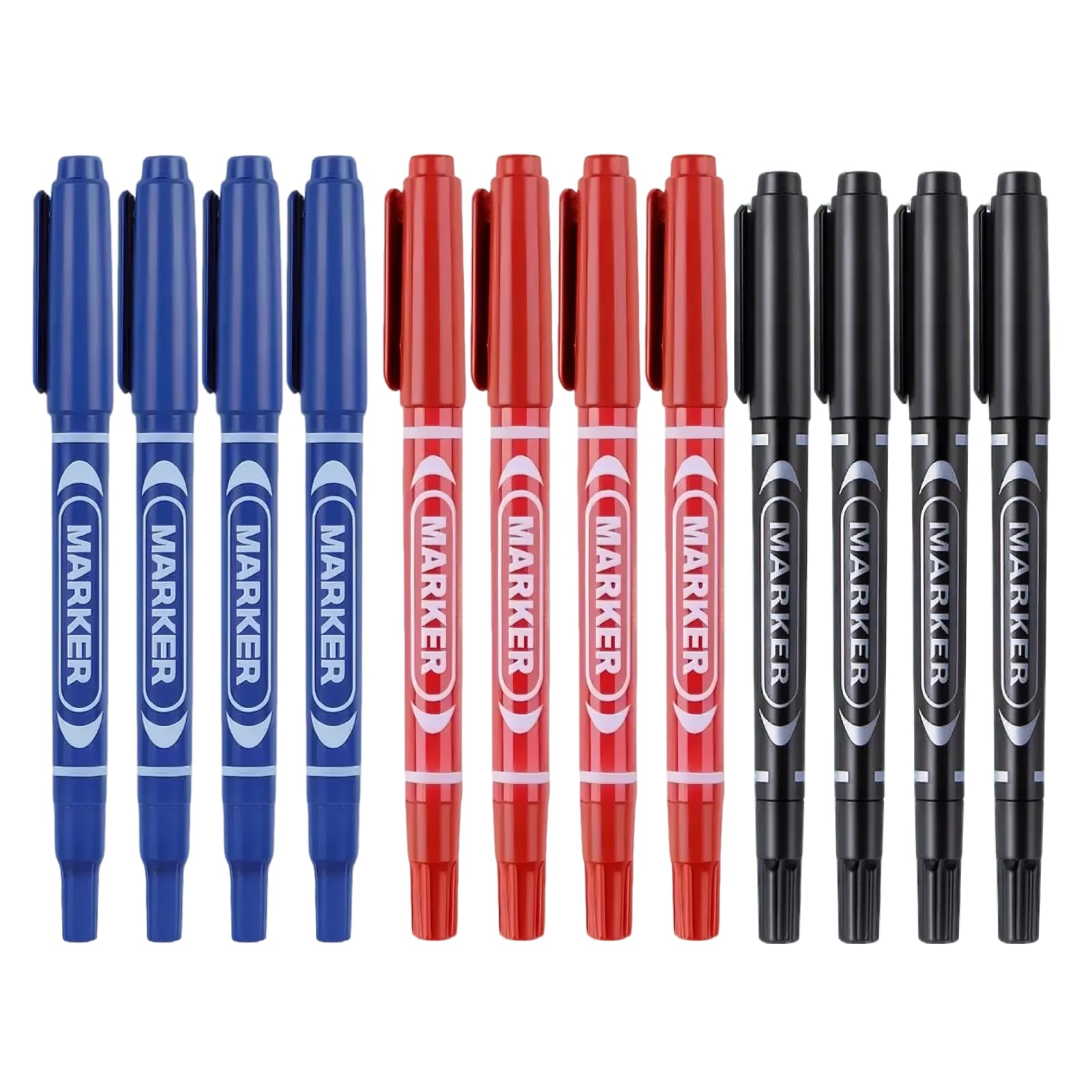 Rotulador permanente de punta fina, con doble punta, fieltro permanente de punta fina, fieltro permanente (azul rojo negro)