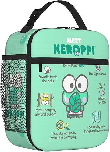 Miniatura 2 de Keroppi Lonchera aislada de dibujos animados, linda lonchera Bento con diseño de anime, reutilizable, divertida, personalizada, térmica, para