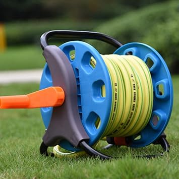 Hose Reel, 98.4 ft 30 m, Water Pipe Storage, Hose Winding Reel, Copper Tubing Bracket, Durable, Lightweight, ABS Plastic Material, Portable, Hold Handle, Easy to Assemble, Car Washing