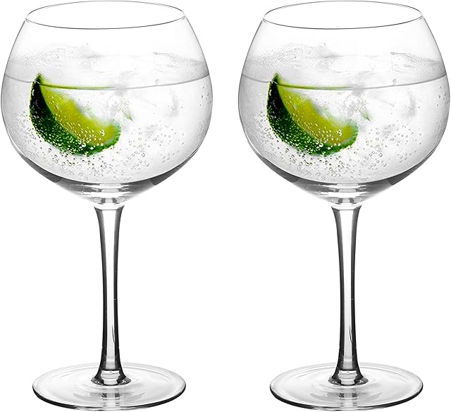 Amisglass Gin Glass, 700 ml Crystal Cocktail, Gin & Tonic, Glass Barware Bar and Wine Balloon Glass, Set of 2