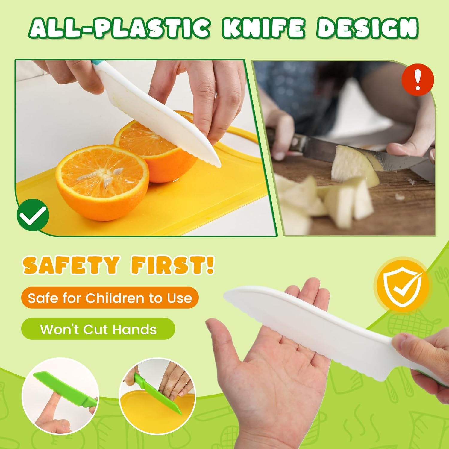 LovesTown 13PCS Kids Cooking Sets Real, Montessori Kitchen Toys for Toddler Kitchen Playset with Safe Knives Crinkle Cutter Gifts for 3-8