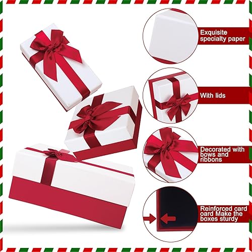 Miniatura 3 de Tenceur 10 cajas de regalo de San Valentín con tapas, cajas de regalo de varios tamaños para regalos, caja de regalo con cinta para Navidad,