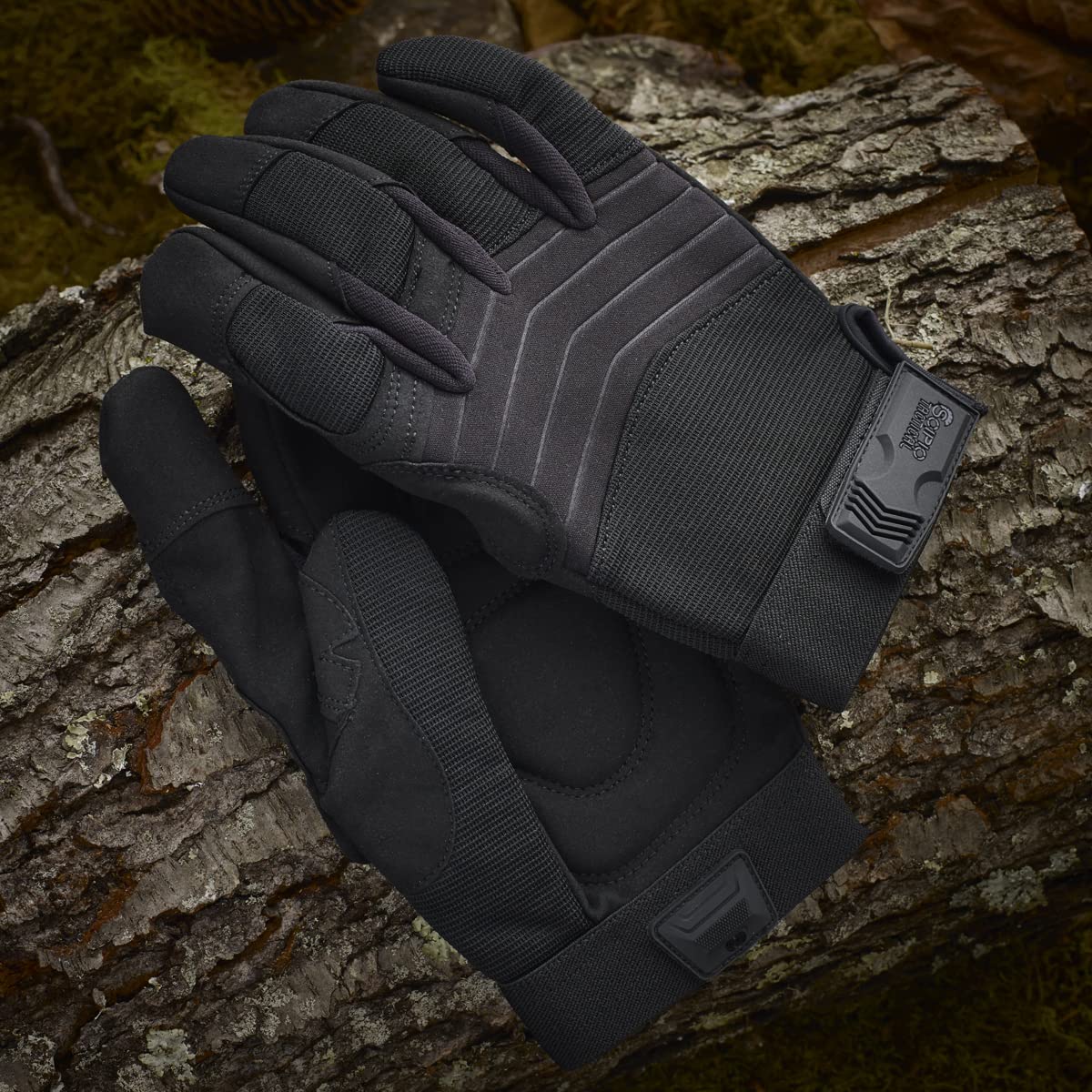 Scipio Outdoor Tactical Recon Gloves with Knuckle Protection, Black - Large