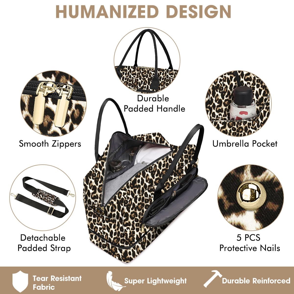 Travel Duffle Bag Weekender for Women - Carry-On Overnight Personal Item Bag with Shoe Compartment & Wet Pocket Large Weekend Tote Bags with Toiletry Hospital Bags for Labor and Delivery view 3