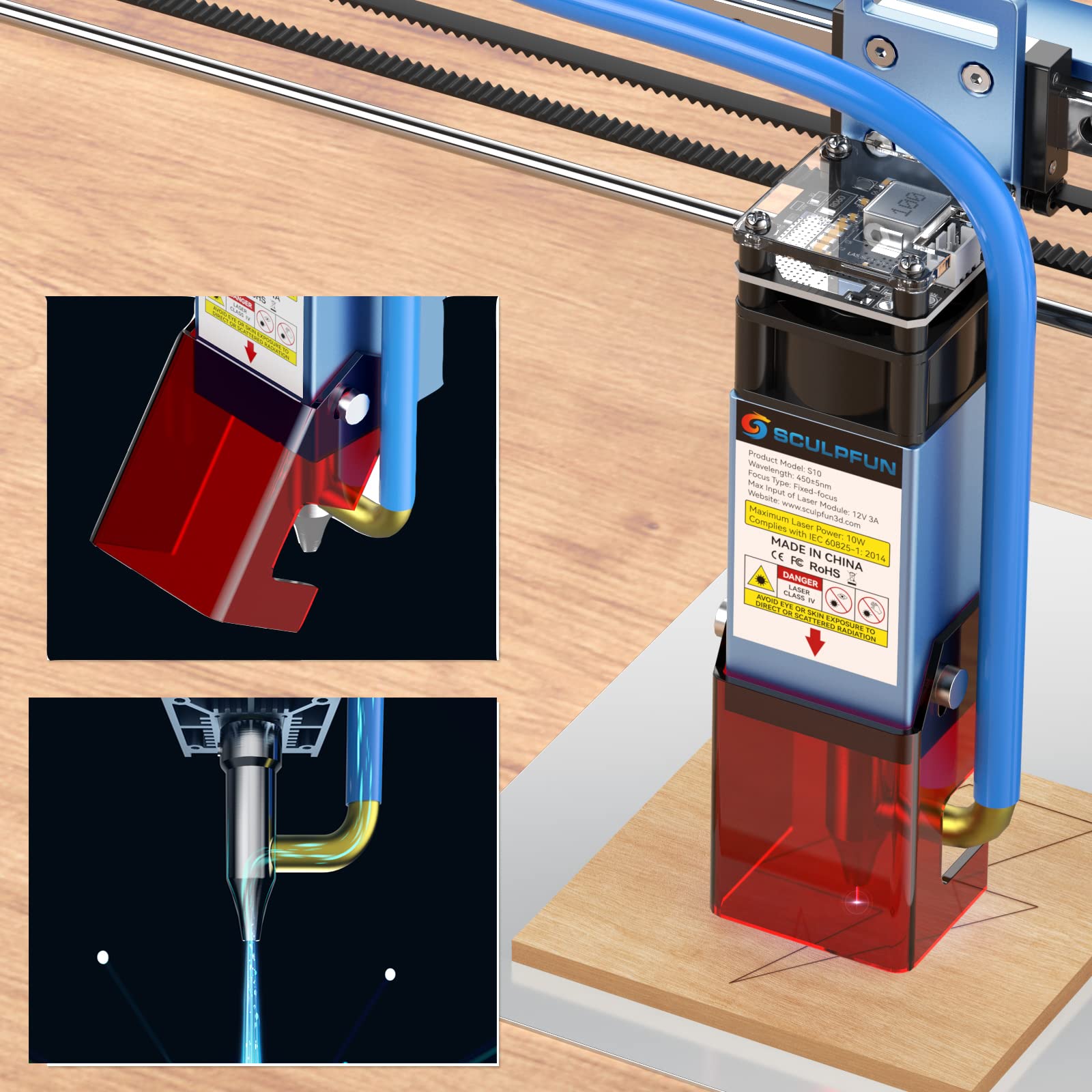 Buy SCULPFUN S10 Laser Module Laser Head for Scupfun S6 Pro/S9/S10