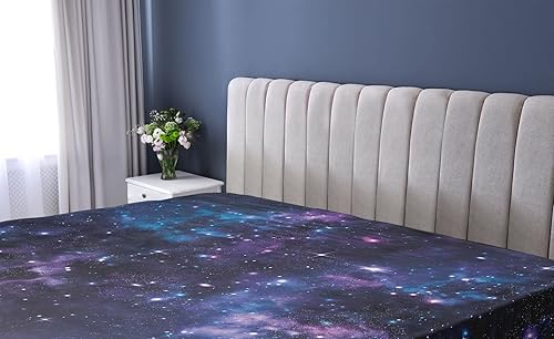 Miniatura 7 de Ambesonne Space - Juego de 2 sábanas bajeras, cielo con estrella, funda de cama con bolsillos profundos elásticos y profundos, 2 piezas, el paquete