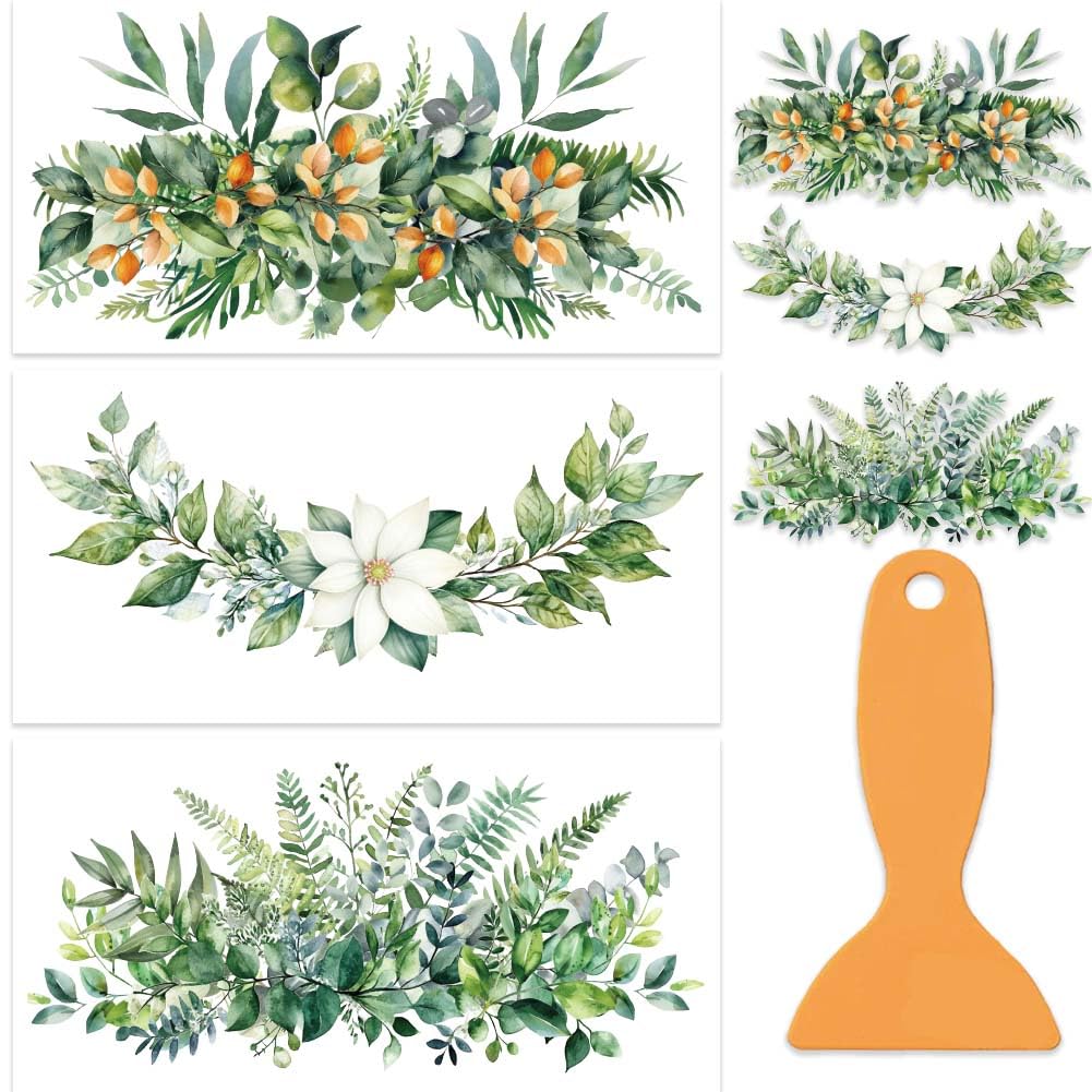 Autocollant transfert pour meubles et loisirs créatifs au motif aquarelle floral