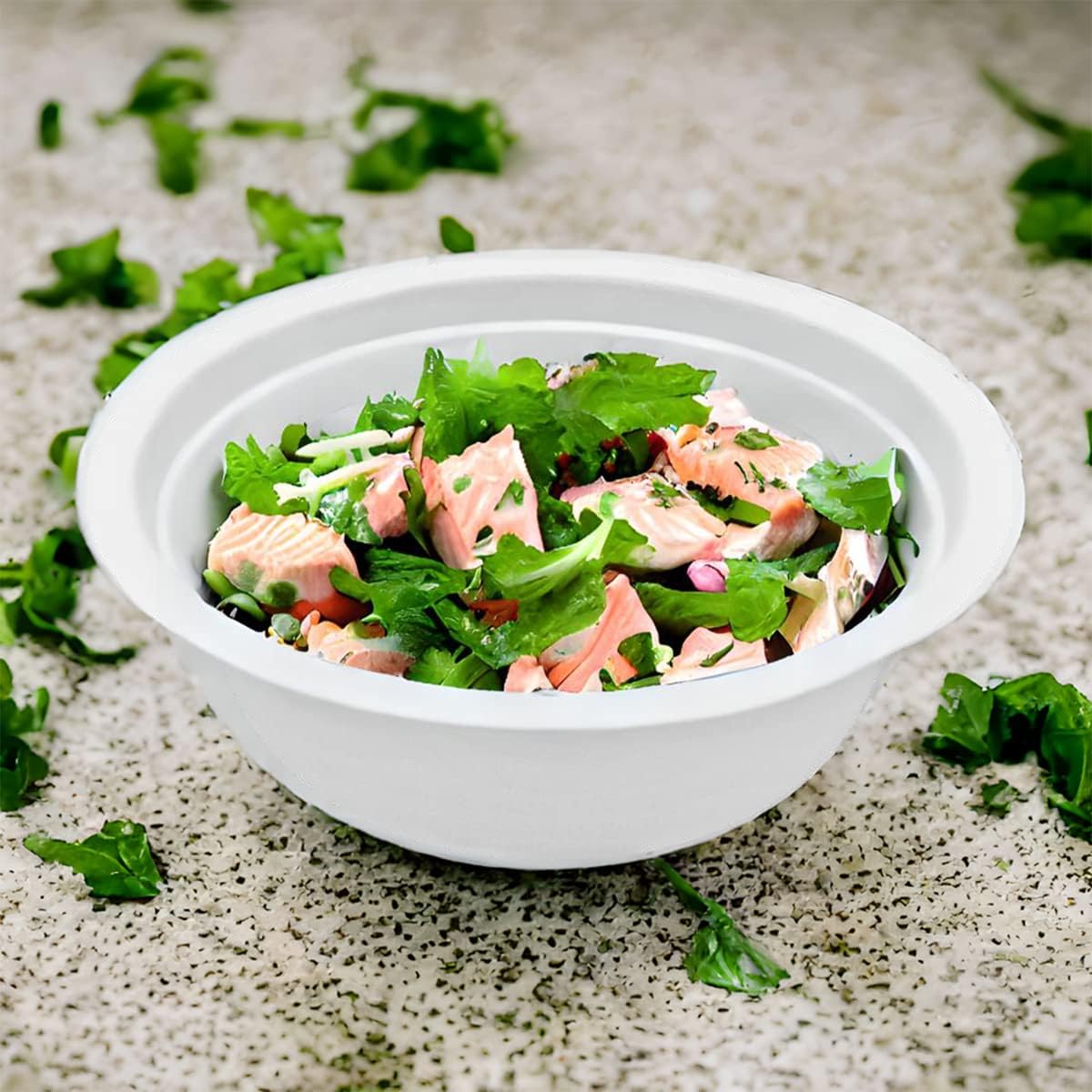 12 oz Bowls [Case of 1200], 5.3-Inch Diameter, Heavy-Duty, 100% Biodegradable, Home Compostable, Plastic-Free, BPA-Free, Made of Eco-Friendly Plant-Based Sugarcane Bagasse Fibers