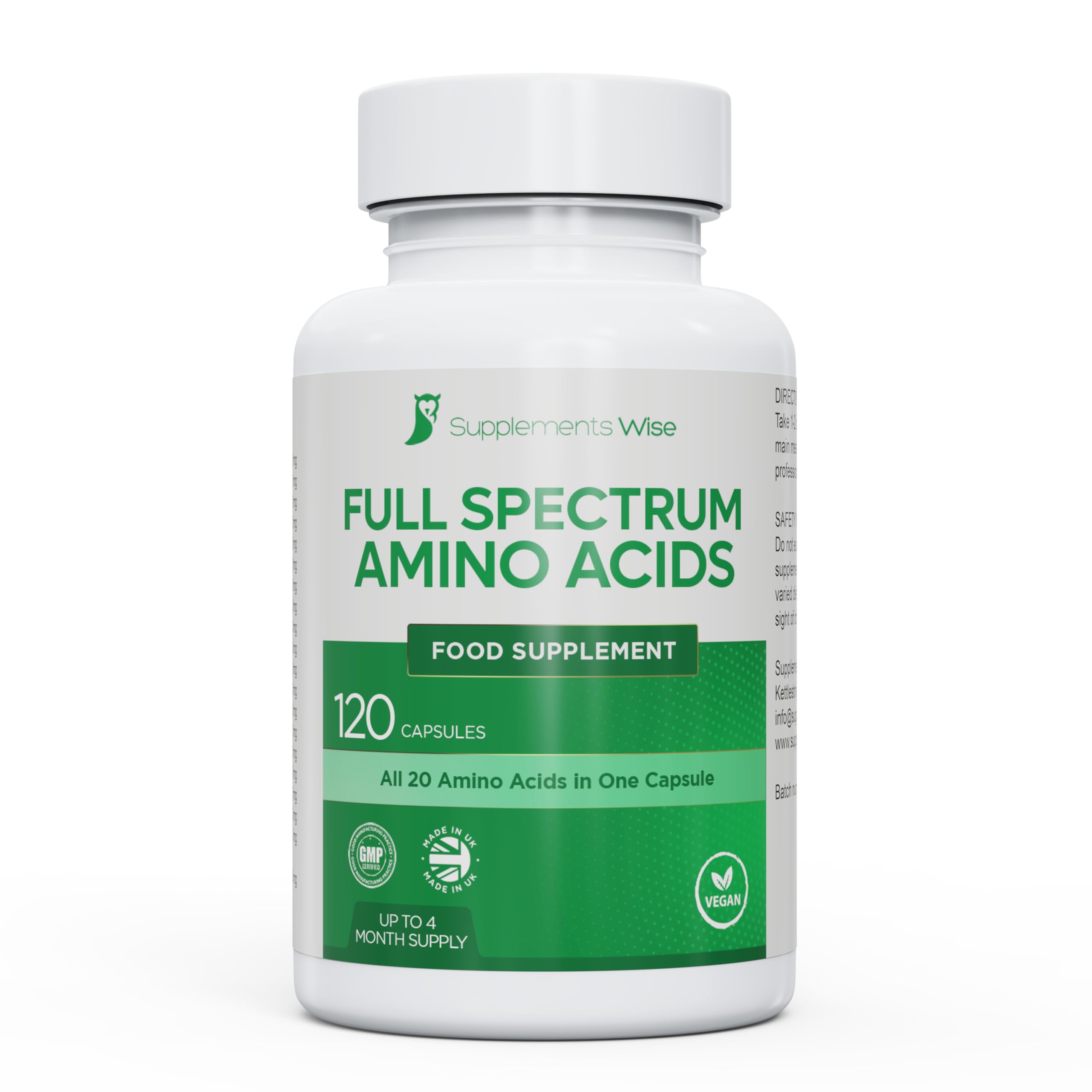 Total Amino - Full Spectrum Amino Acids - 120 Capsules - - Pure Ethical Supplements - View #2