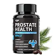 Prostate Health Supplements for Men, Pharmaceutical Grade Saw Palmetto 85% Fatty Acids with Graminex – DHT Blocker for Nighttime Urination, Bladder & Hair Health – 60 Softgels