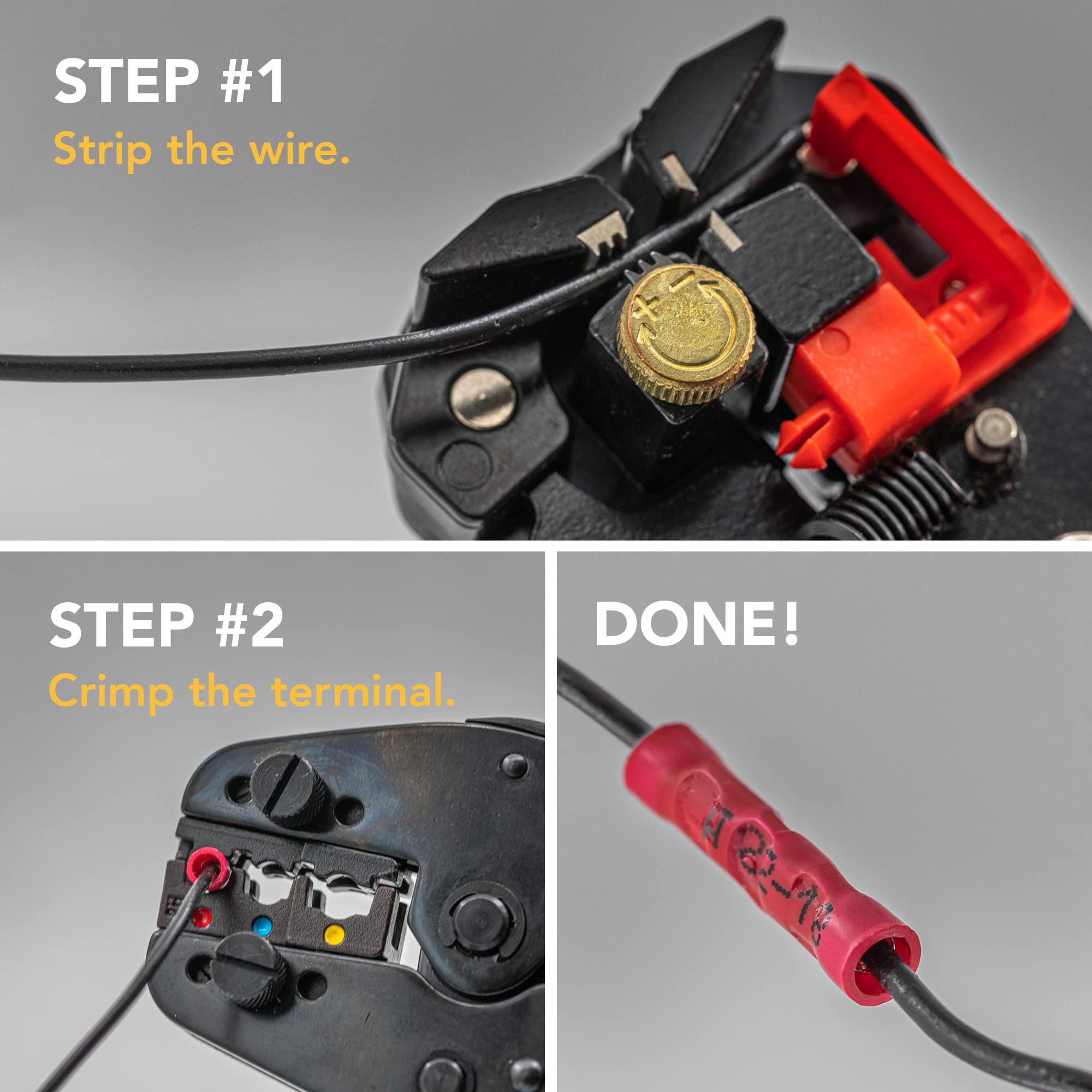 Rebuild Skills Connecteurs à sertir isolés en PVC - Jauges de fil à sertir AWG 22-18, 16-14 ou 12-10 - Bornes isolées en PVC - Bleu 16-14 GA - 1000 PK