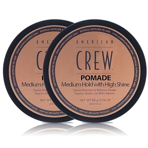 American Crew - Pomada para el cabello para hombre, fijación media con alto brillo, 3 onzas (paquete de 2)