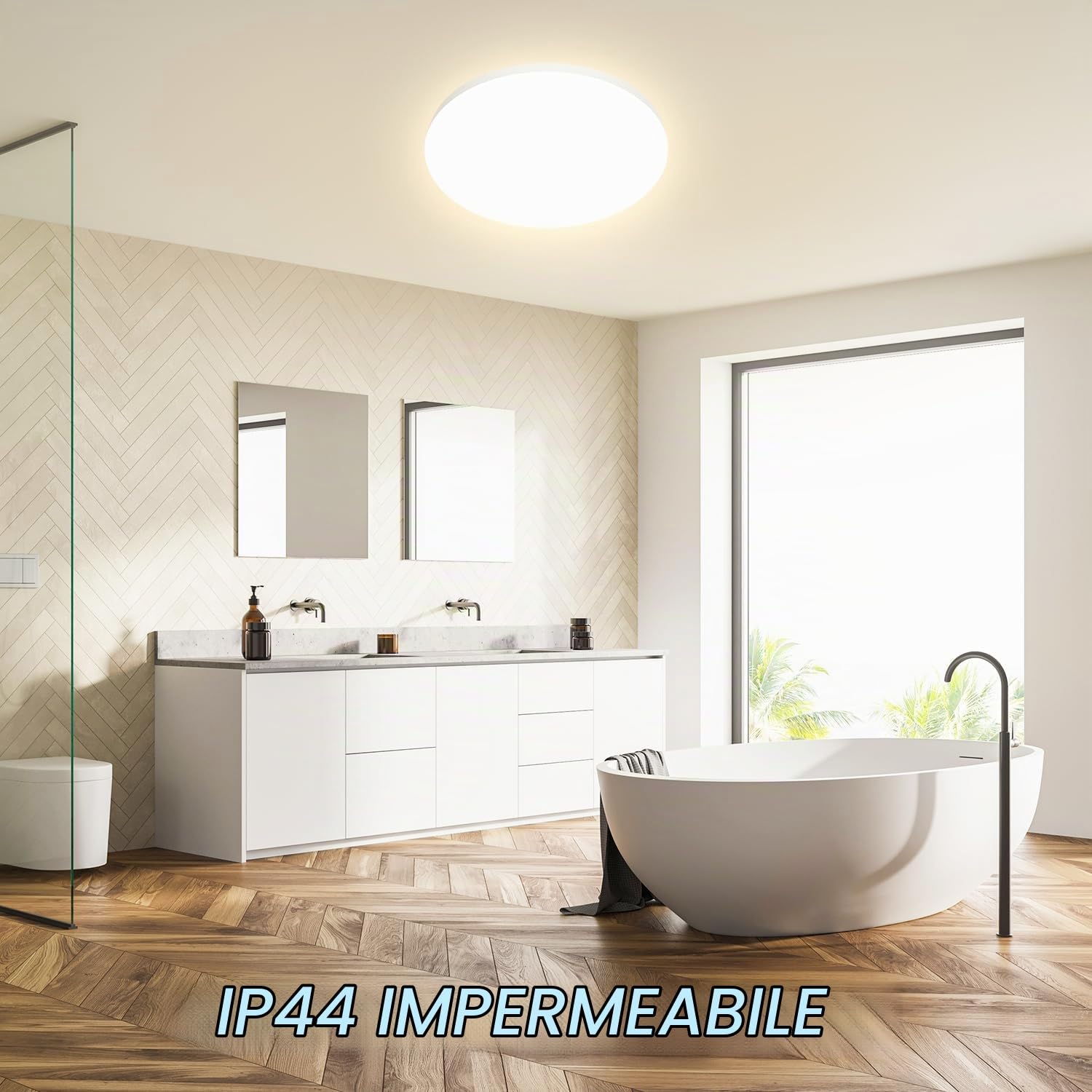 Plafoniera LED Soffitto 24W [2 Pezzi], Lampada da Soffitto 4000K 2000LM