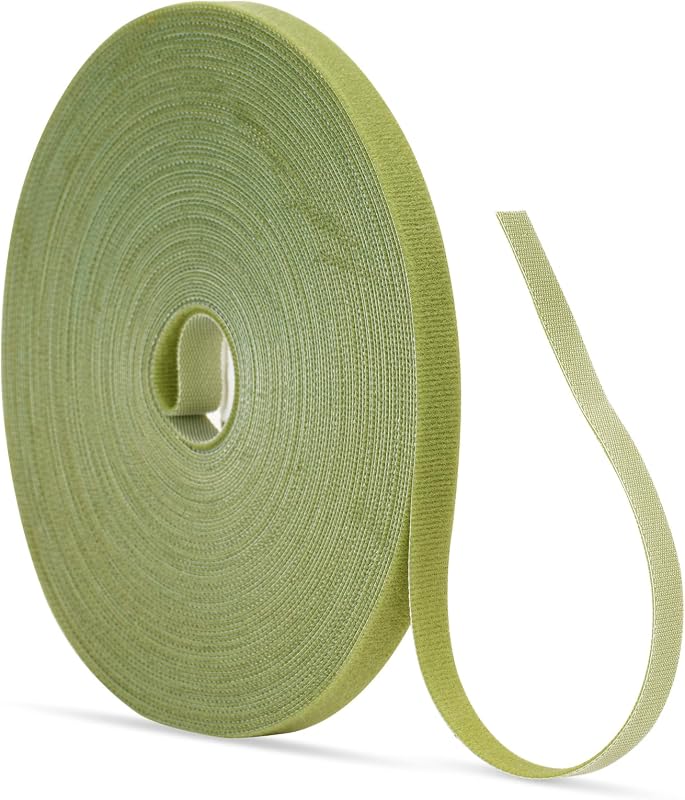 KINGLAKE 10m Öntapadós Növénykötöző Szalag - 12mm Széles Tépőzáras Kertészeti Rögzítő Világoszöld Nylon Növénytámasz Zsinór Virágokhoz, Fákh