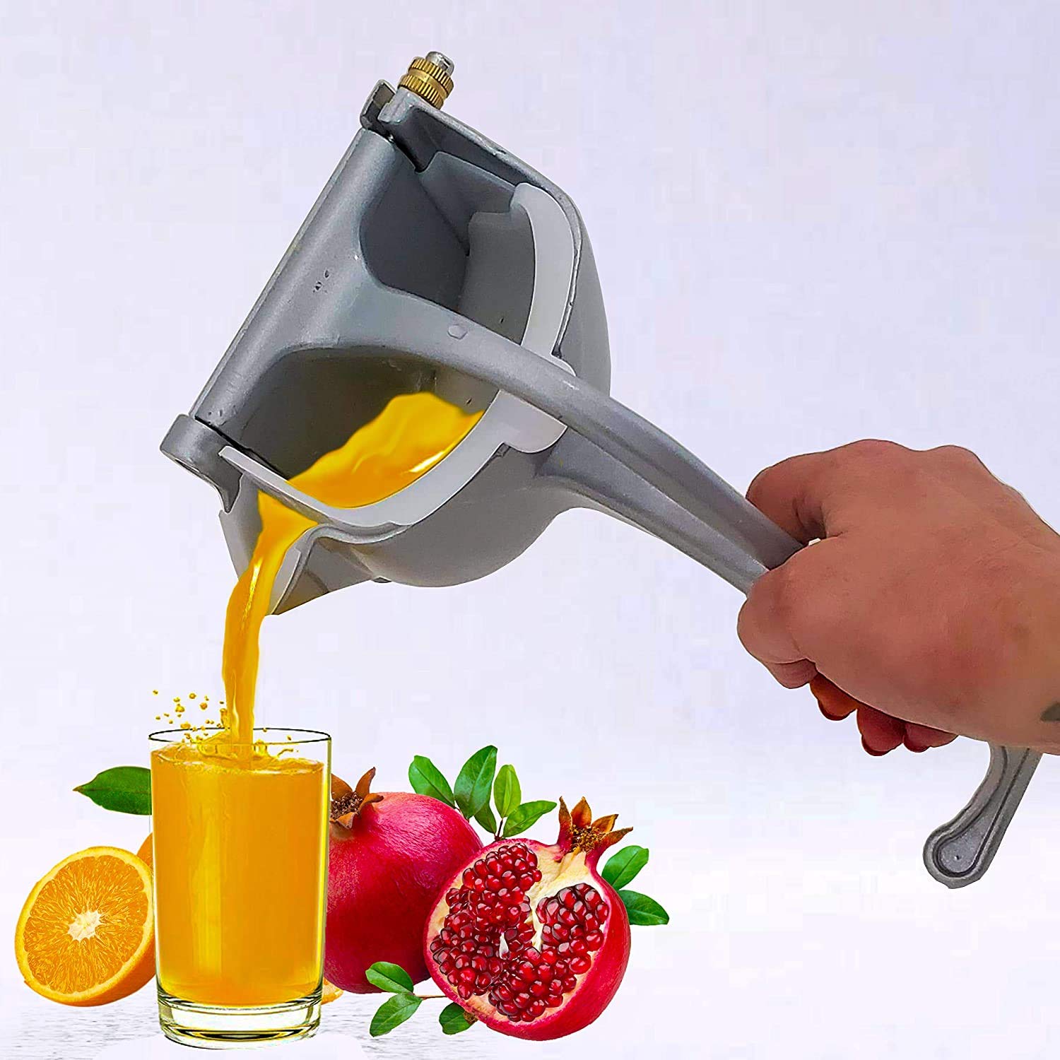 Sevia Stainless Steel Manual Hand Juicer for Fruits and Vegetables - Orange, Lemon, Citrus Cold Press Mixer Grinder