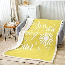 Kids Sunshine Fleece Throw Blanket You are My Sunshine Sherpa Blanket for Bed Sofa Couch Boys Children Teens Bedroom Decor...