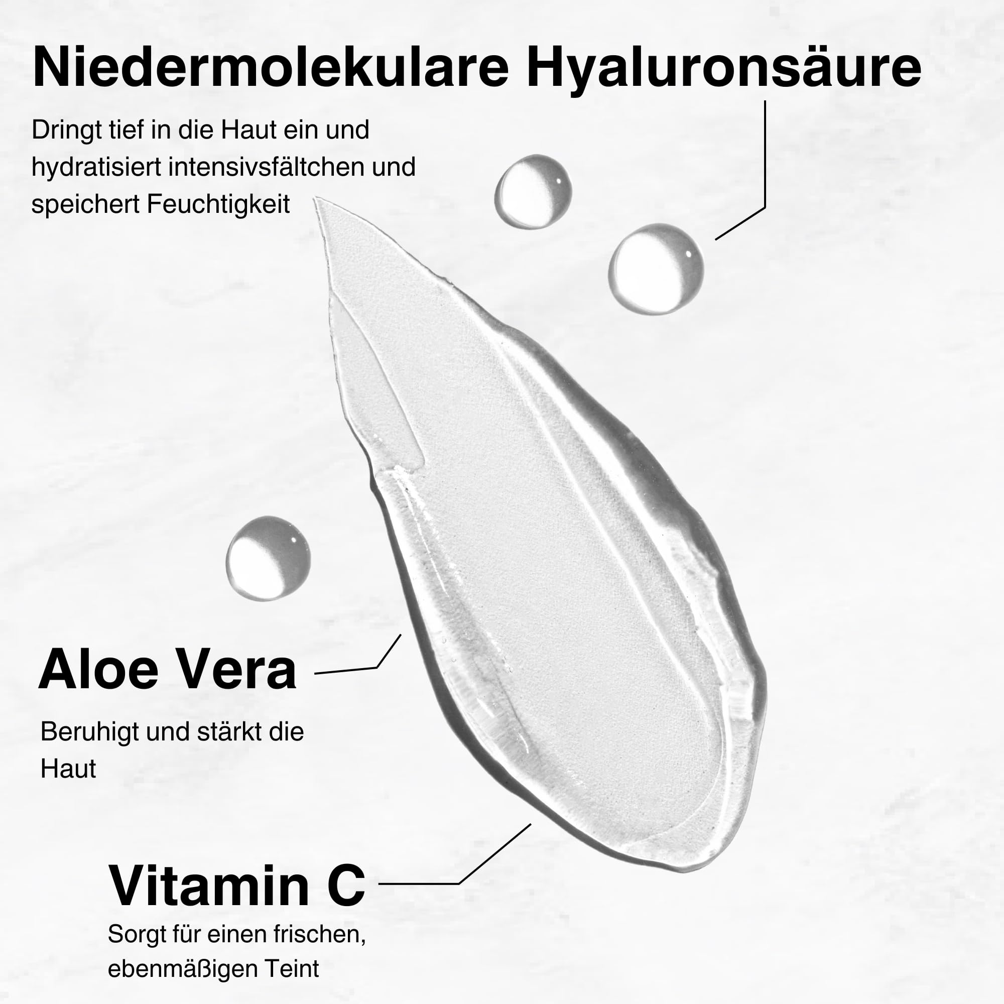 Hyaluron Filler Serum | Hyaluron Serum für das Gesicht | 30 ml | Feuchtigkeitsserum für trockene Haut | mit Panthenol & Aloe Vera | glättendes Gesichtsserum Made in Germany