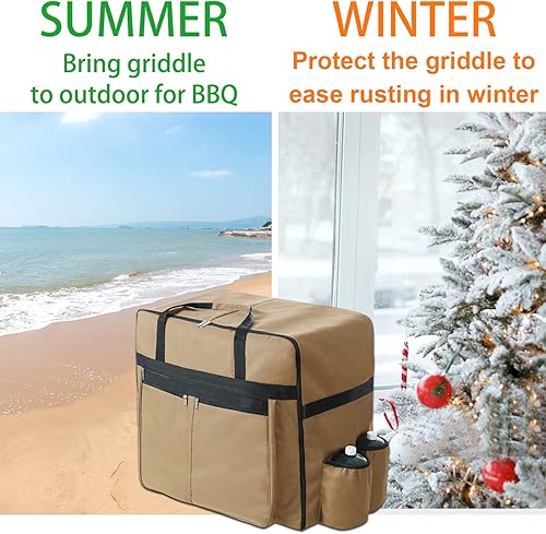 Miniatura 5 de Funda de plancha para Blackstone de 17 a 22 pulgadas cubierta de plancha Blackstone con capucha y soporte cubierta de parrilla de gran capacidad
