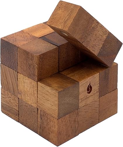 Rompecabezas de cubo de serpiente: rompecabezas de madera 3D para adultos STEM Skill Builder juego entrelazado. Juego educativo de resolución de