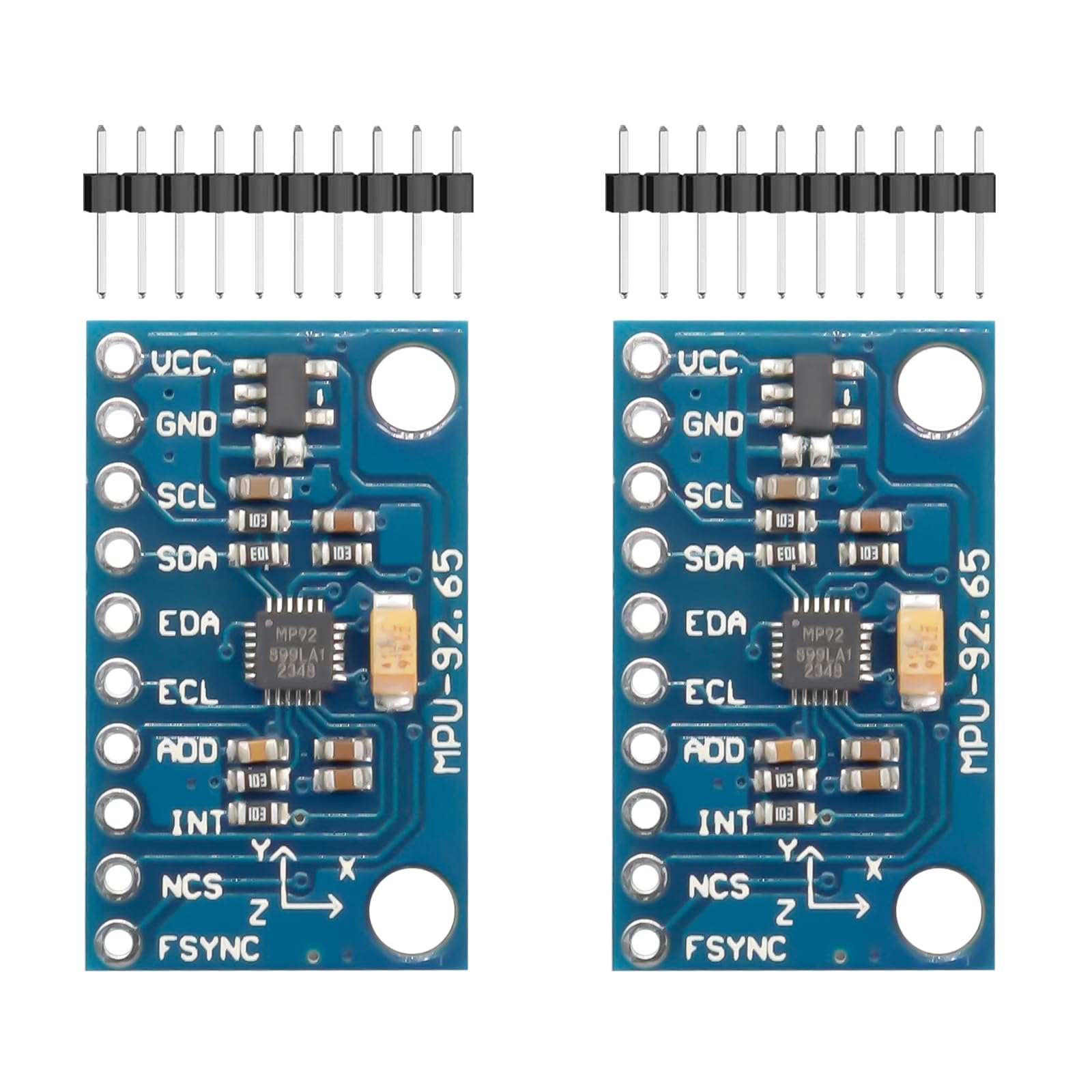 BingHe MPU-9250 Module 9 Axes (2 Pièces) – Accéléromètre + Gyroscope + Magnétomètre I2C/SPI Pour Arduino