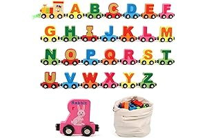 Wondertoys Wooden Alphabet Train Toy - Learning and Educational ABC Train Set