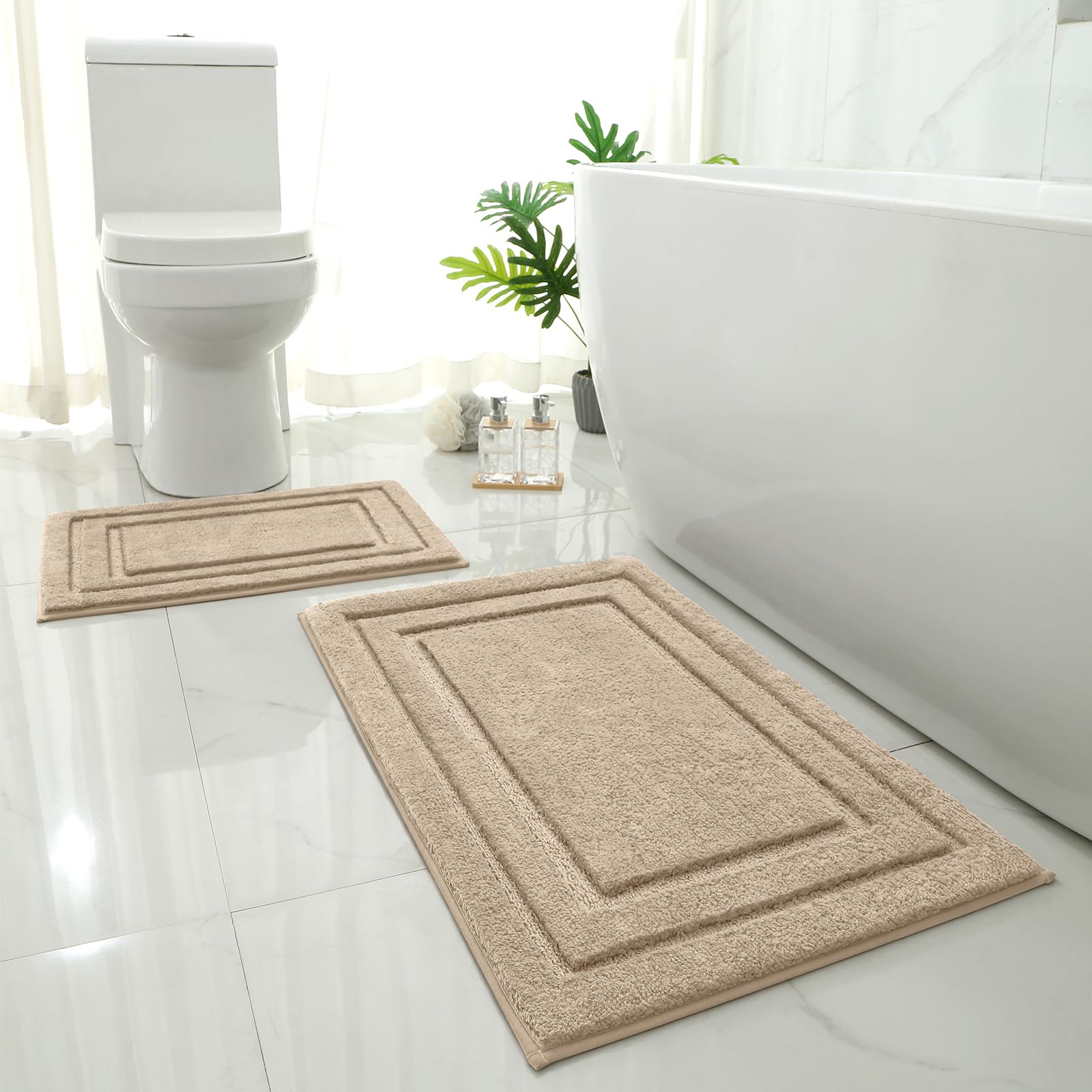 HOMEIDEAS Boho Bathroom Rugs Set