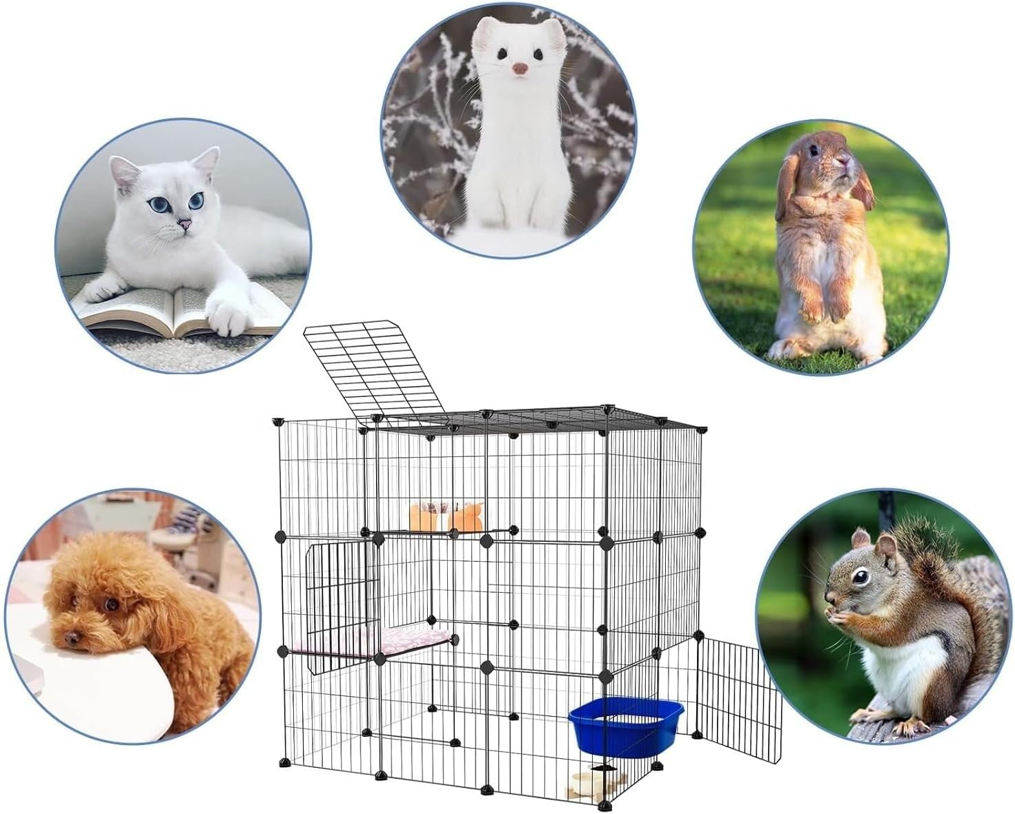 A Beautiful Three-Layer Cat Cage, an Artificial Pet Cage, Suitable for Small Indoor Pets Such As Cats and Dogs