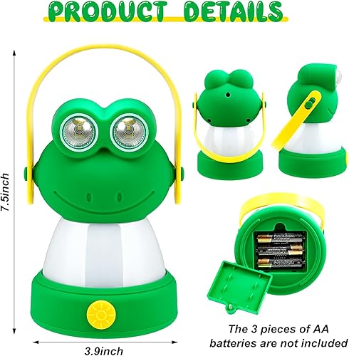 Miniatura 2 de VIHOSE Juego de 2 faroles LED de animales para acampar y faro, 4 piezas con temática de animales, equipo de campamento, luz nocturna a pilas, luz