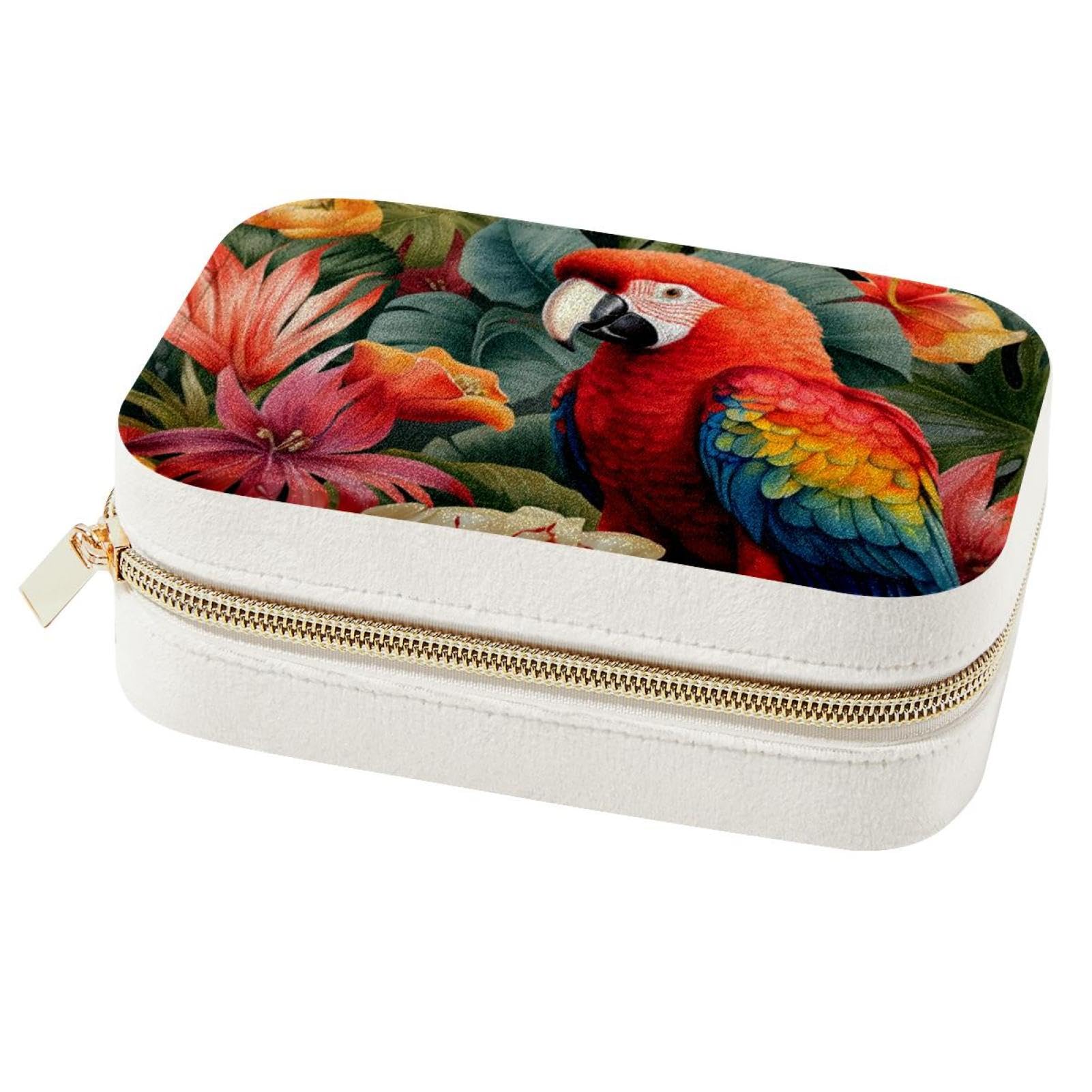 Boîte à bijoux perroquet double couche grand format pour l'organisation de vos bagues
