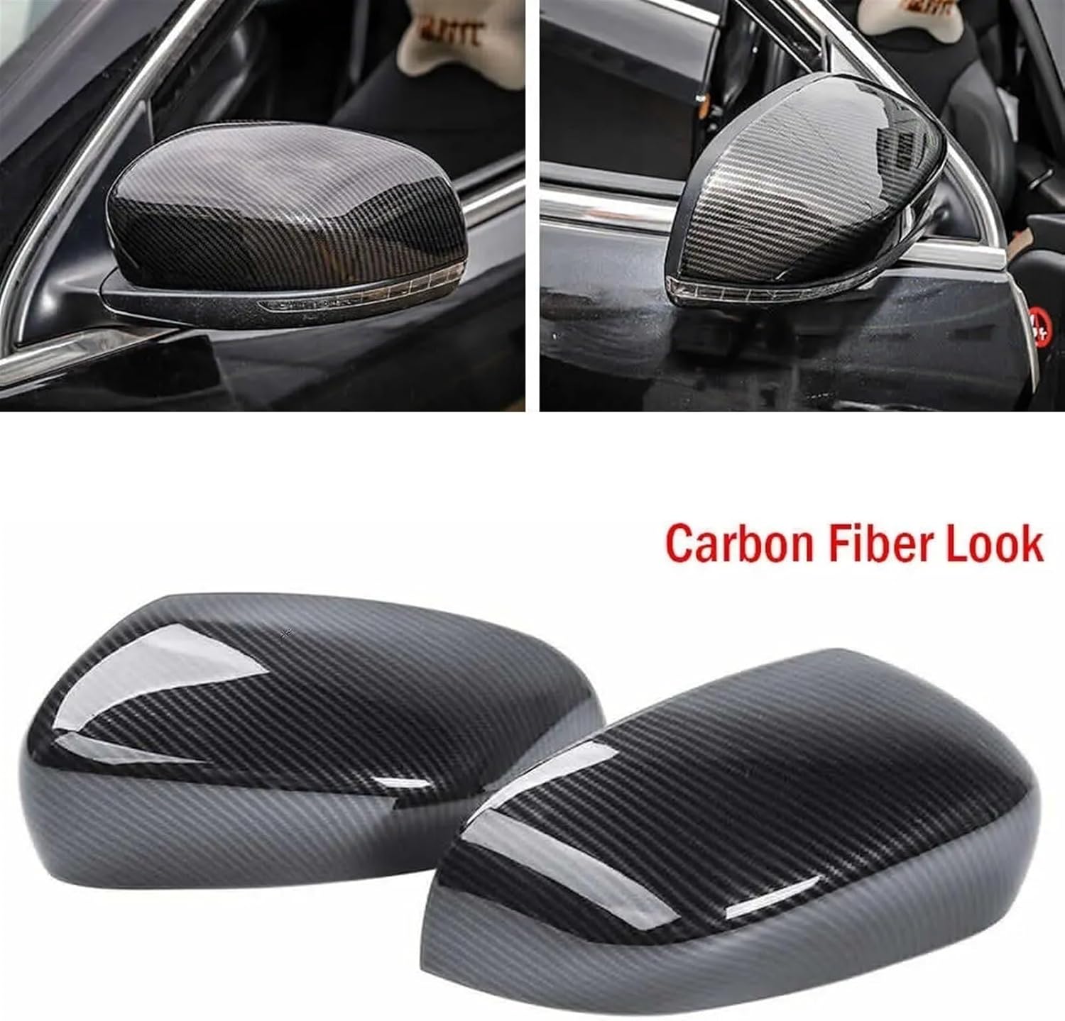 Compatible For Cherokee/Compass 2014-2018 2017-2019 Car Sticker Rearview Side Mirror Cover Wing Cap Exterior Door Rear View Case Trim (Color : Silver)
