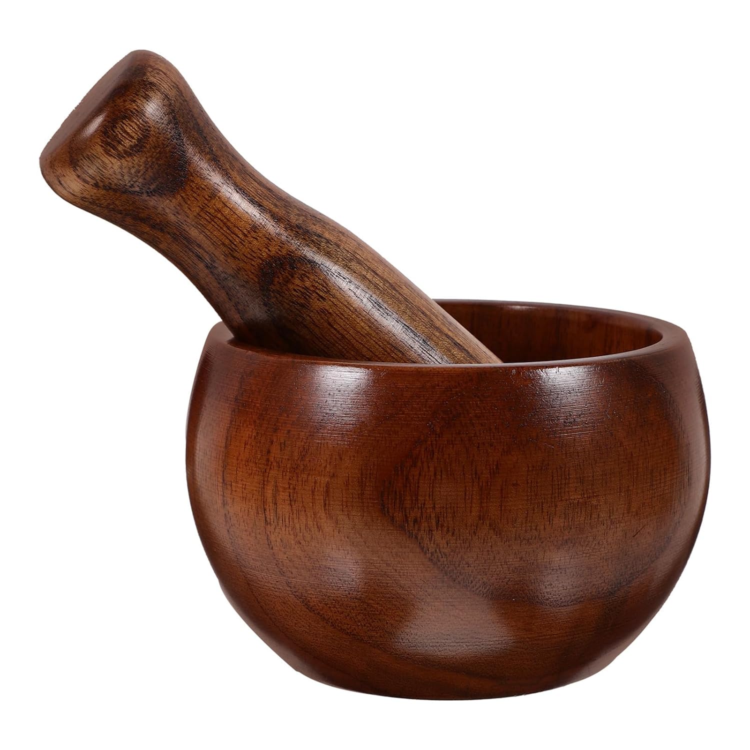 Wooden Pestle Bowl Set for Avocado Salsa Grinding and Pill Crushing, Natural Wood Mortar and Pestle Kitchen Tool for Spices and Seasoning Preparation