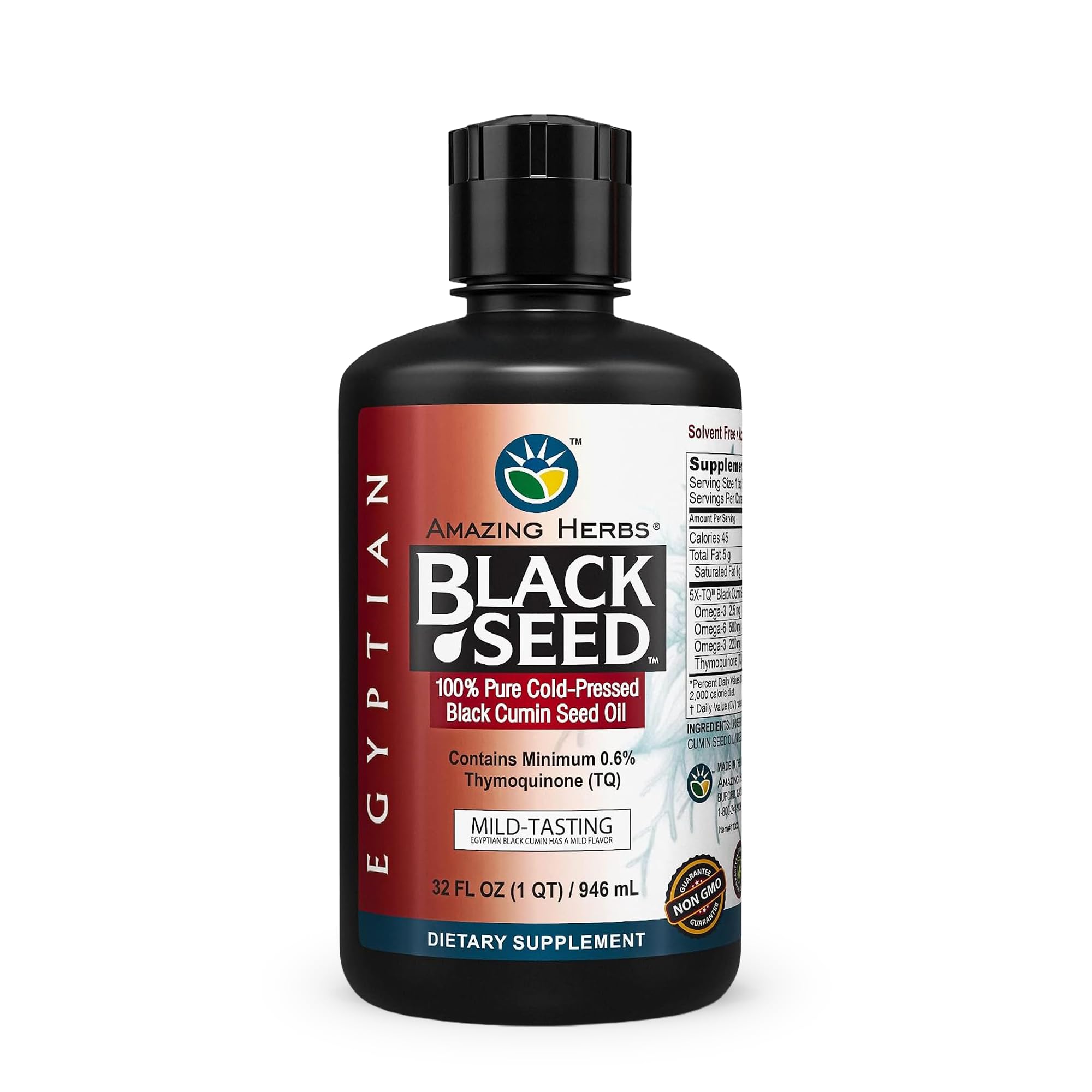 Amazing Herbs Premium Black Seed Oil Liquid - 16 Fl Oz Glass Bottle — Amazon image 13