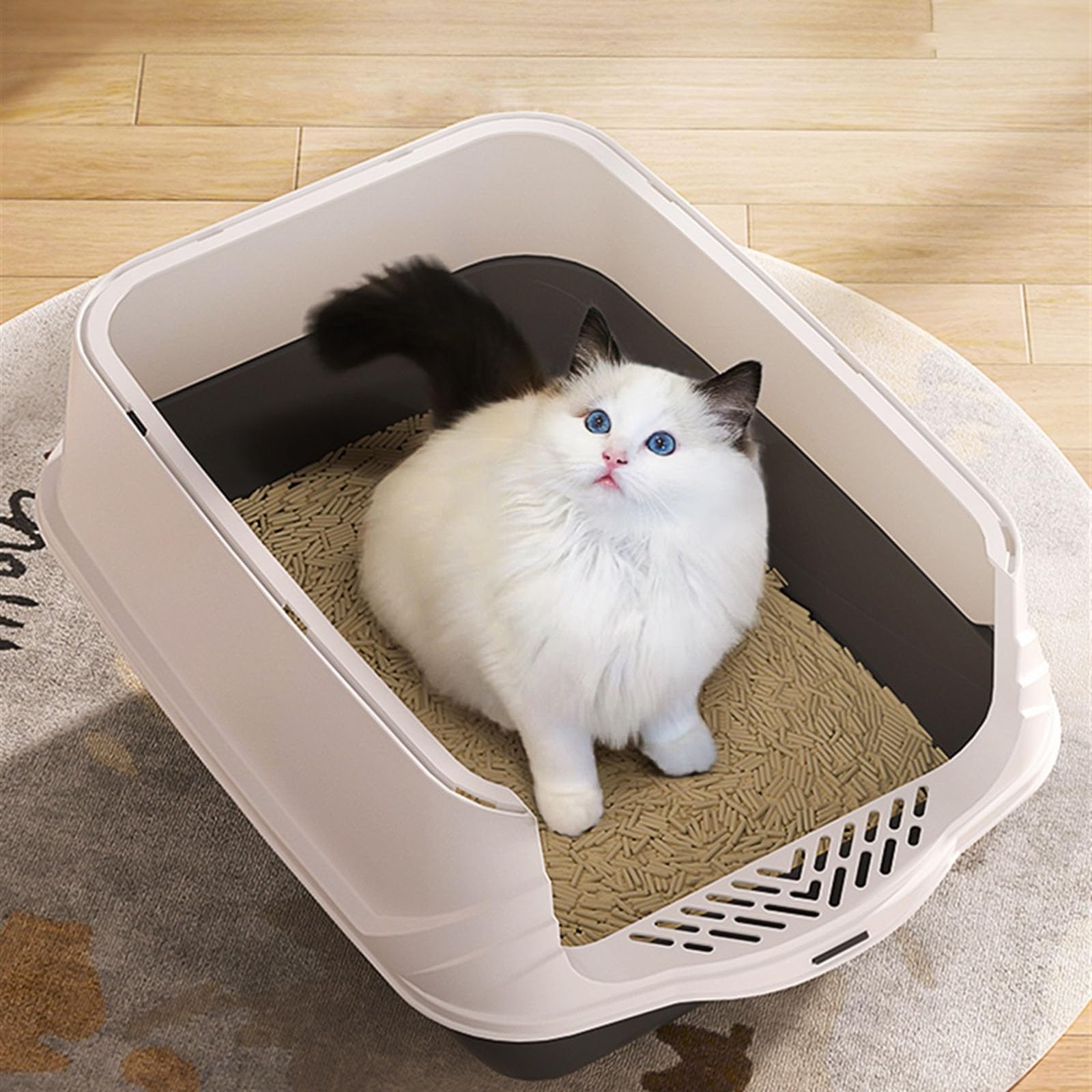 Lettiera per Gatti Lettiera for Gatti con Coperchio Jumbo, lettiera for Gatti con Lati Alti e Paletta, lettiera Extra Large, lettiera for Gatti Chiusa Toilette per Gatti(Pink)