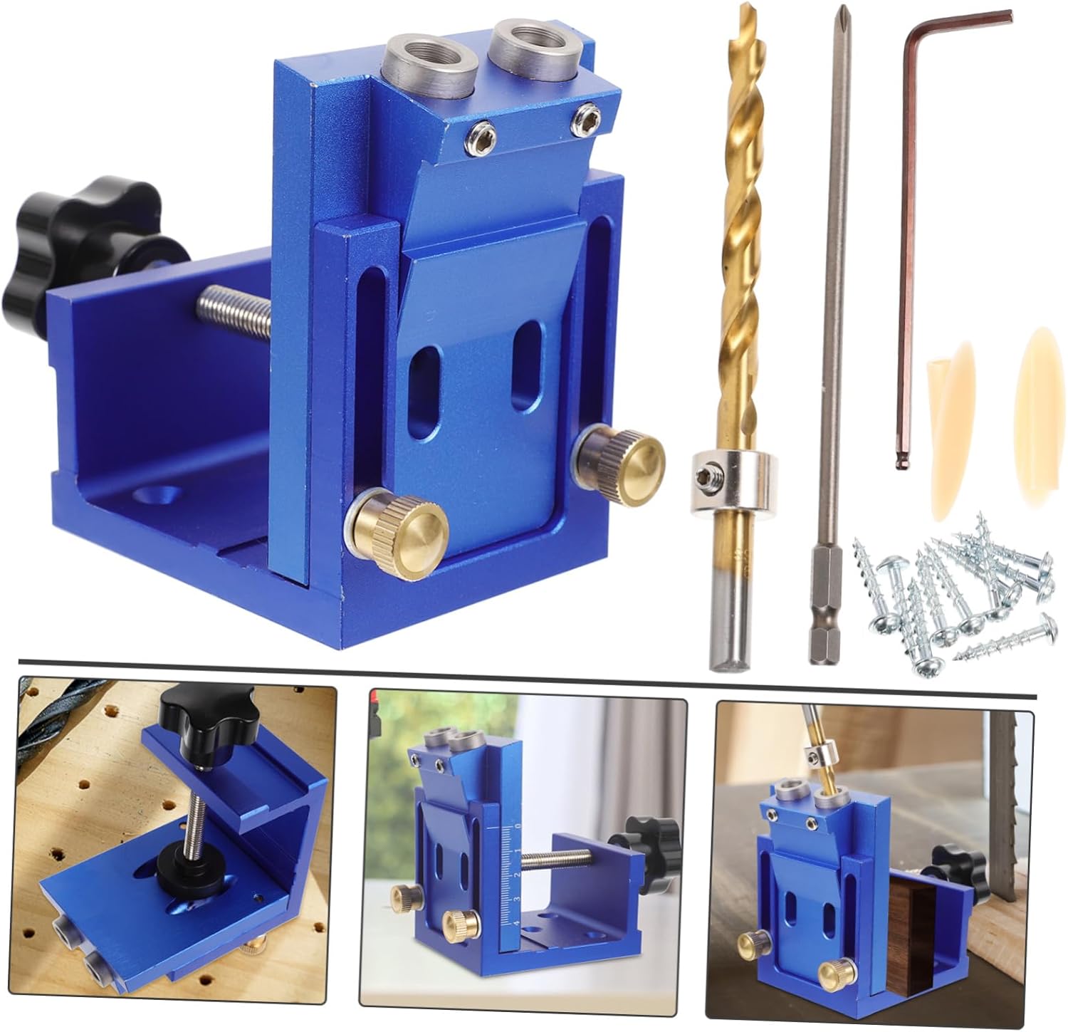Hole Punch Locator Drill Pocket Hole Woodworking Hole Drill Locator for 15 Degree Portable Tool Random