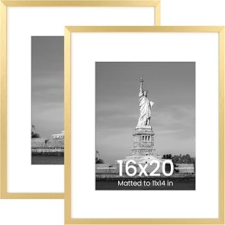 ENJOYBASICS 16x20 Picture Frame, Wall Gallery Frames Set of 2, Gold