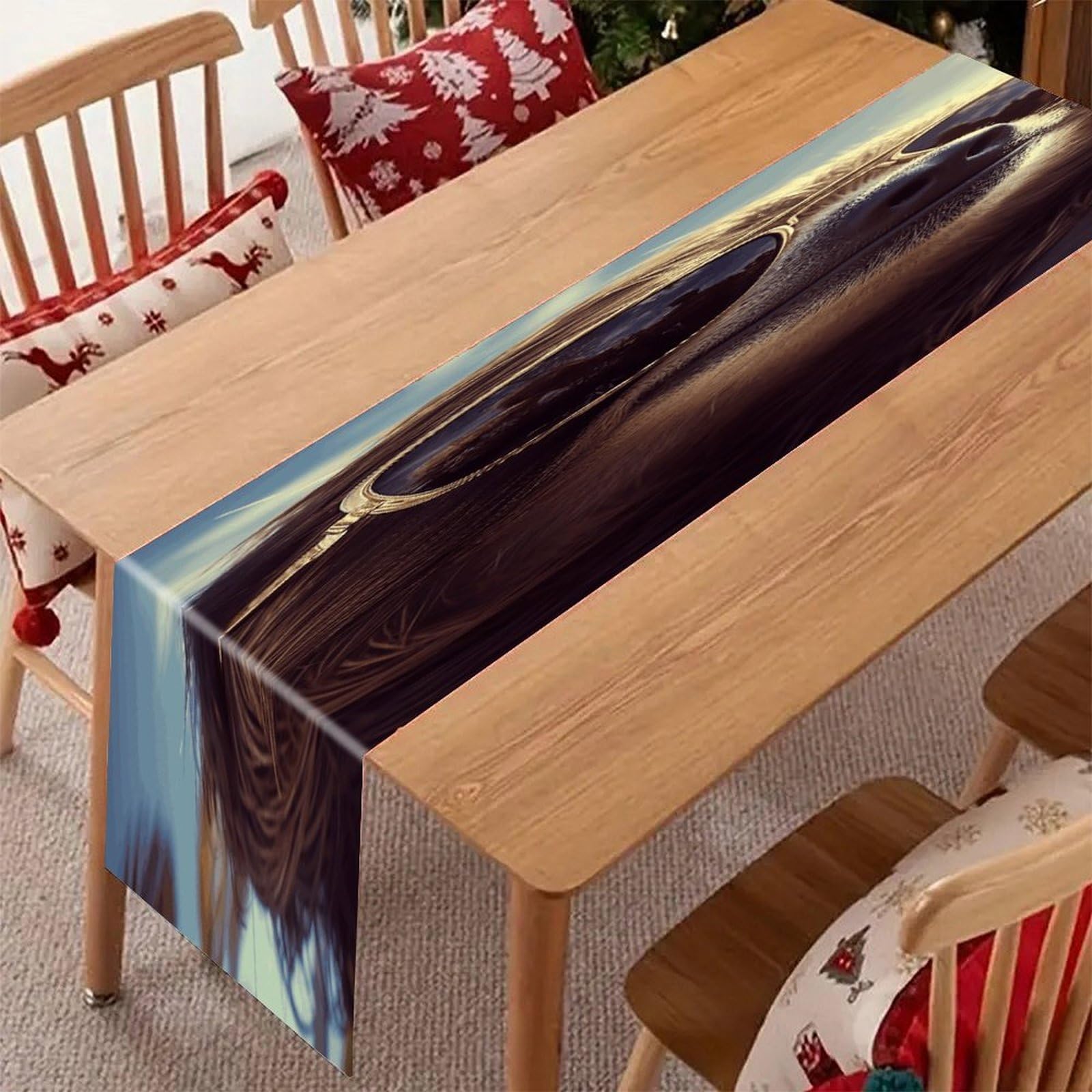 Adfgyerh Style Sloth With Sunglasses Table Runner，Pure Linen Chambray ,Boho Table Runner，Heavy Duty Washable Fabric Decorations ，For Party Kitchen Dining Table Coffee Holiday Party Decor (12X70.87 Inches)