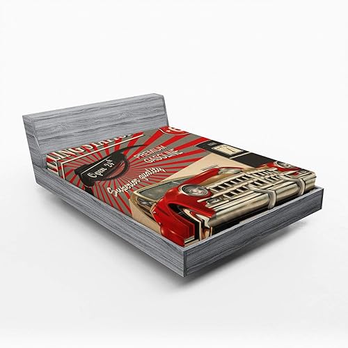 Miniatura 69 de Ambesonne Sábana bajera étnica, primer plano de degradado vertical, efecto de teñido anudado hippie Alter Life, impresión artística retro, ropa de