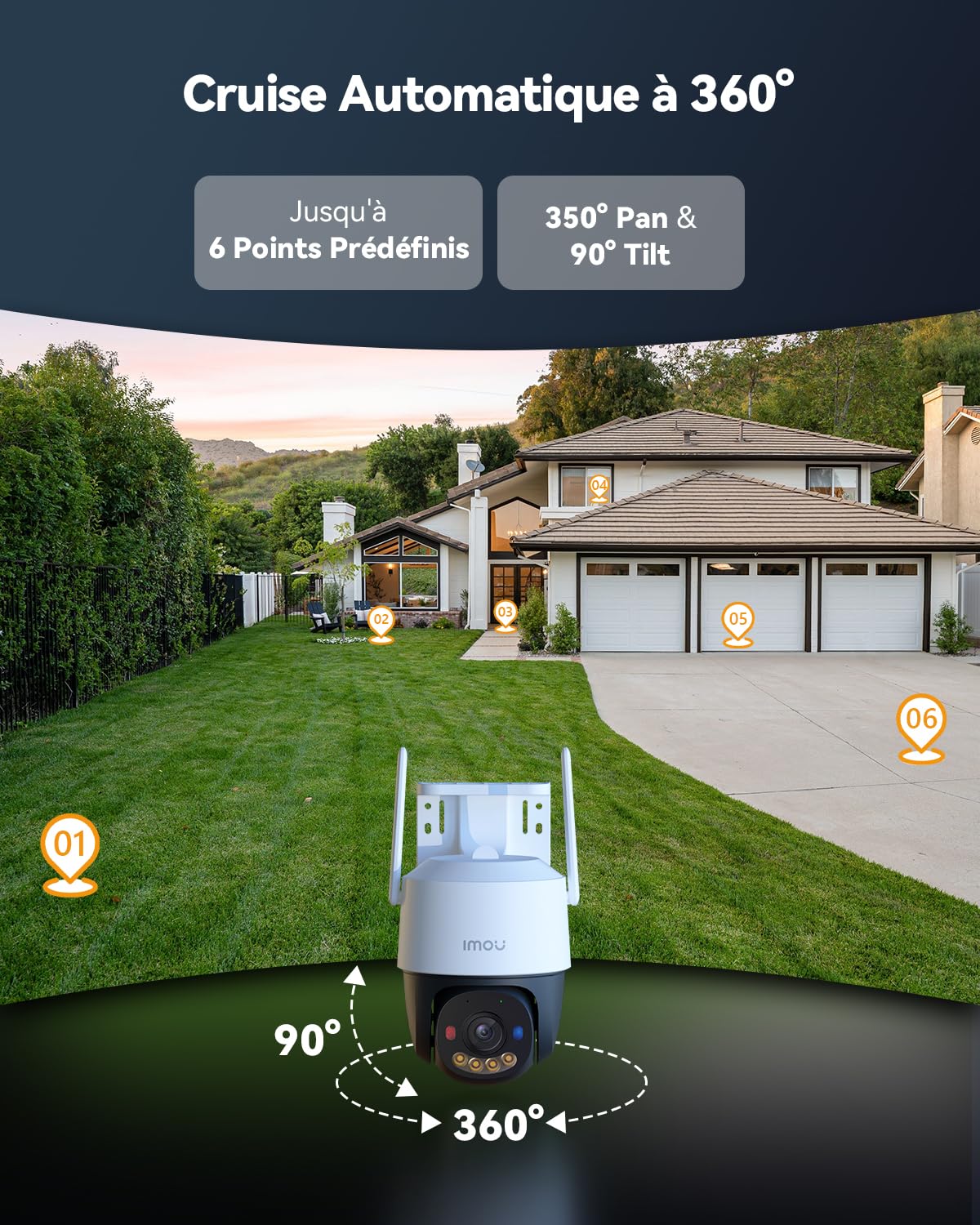 Imou 4K Caméra PoE Extérieure, WiFi 2.4GHz, Vision Nocturne Couleur de 30M