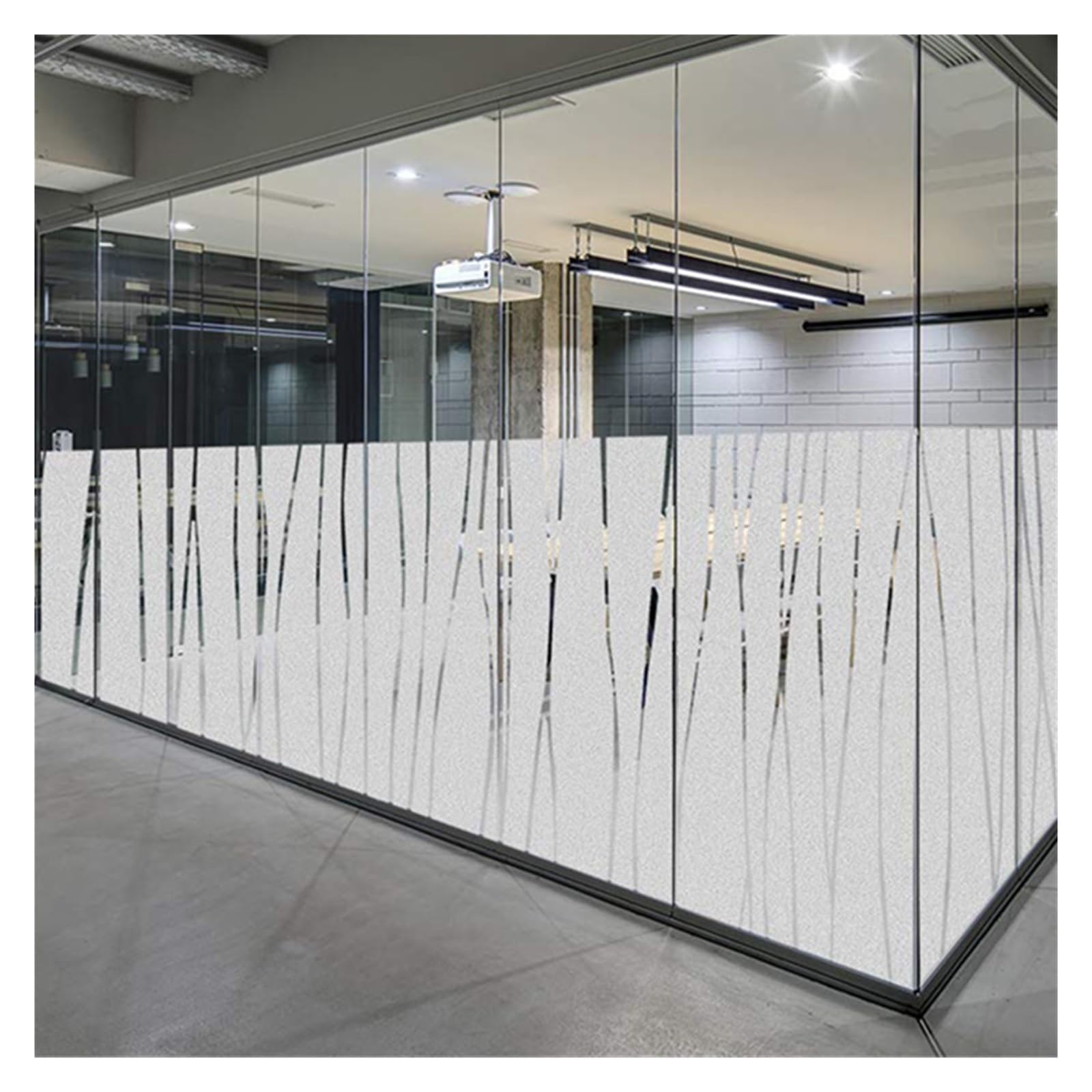 Matte Stripe Window Film Stained Glass Decorative Sticker Privacy Frosted Self Adhesive Decal for for Glass Windows(90x200cm)